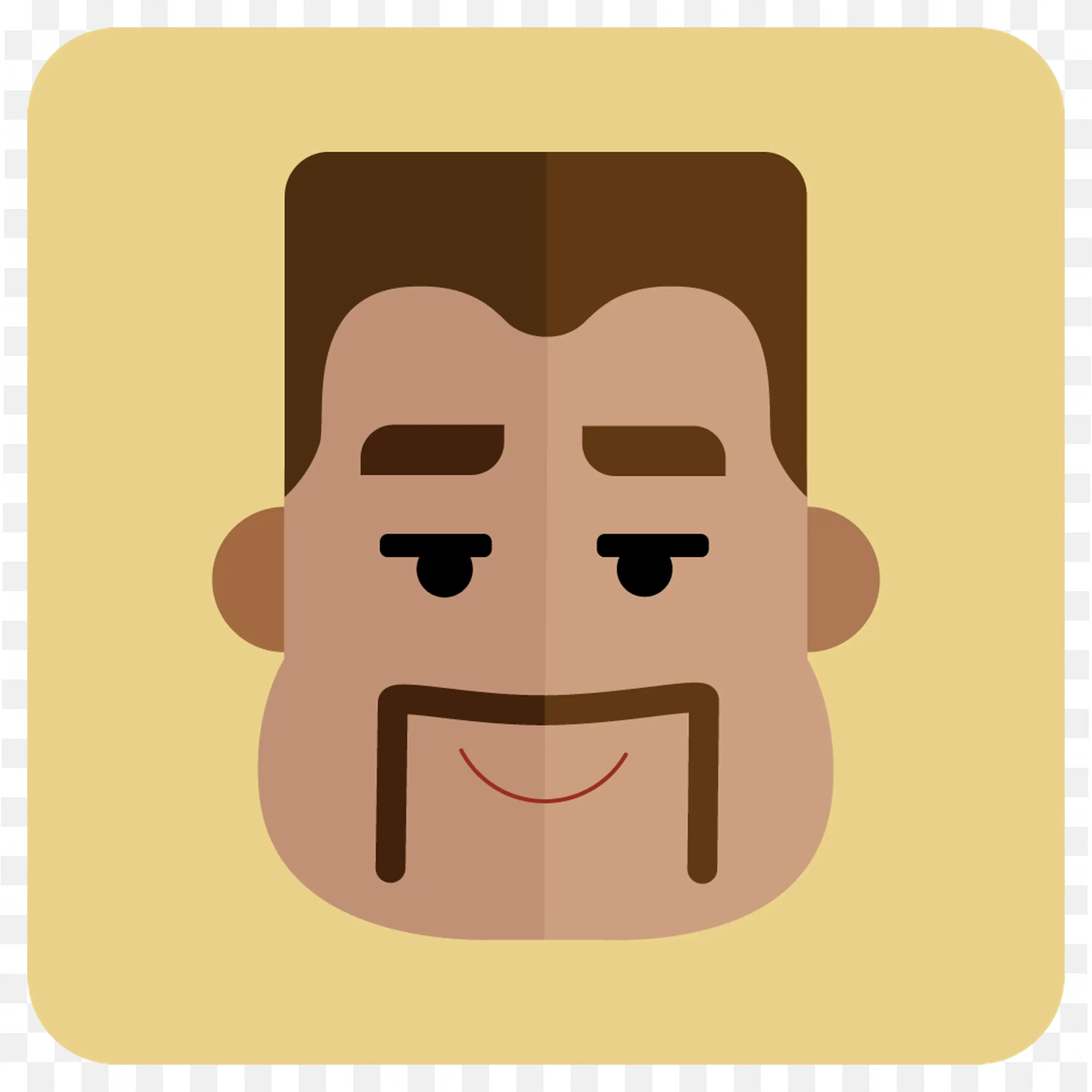 Flat Design of Vector Man Free Png with Yellow Background