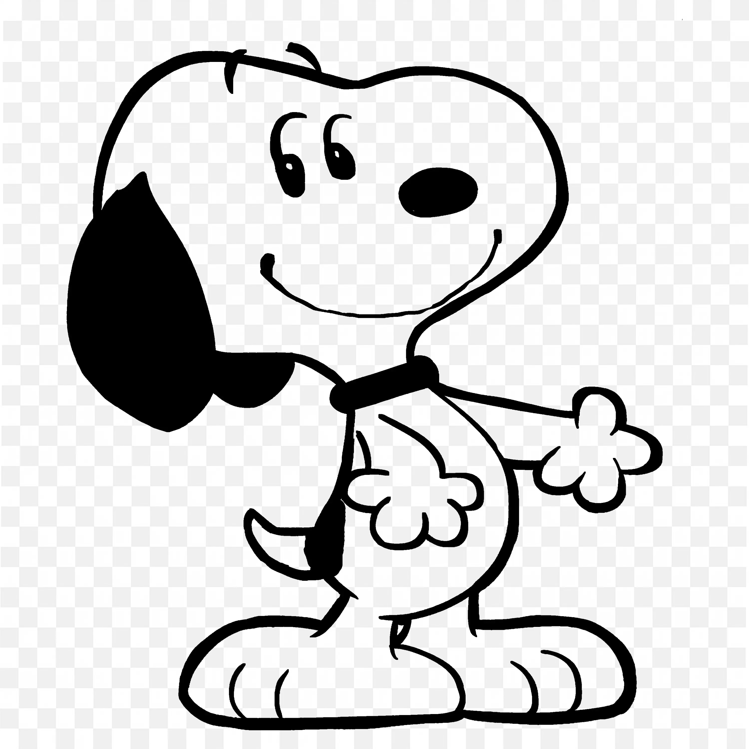 Free Download Snoopy Smiling and Showing His Hands Png
