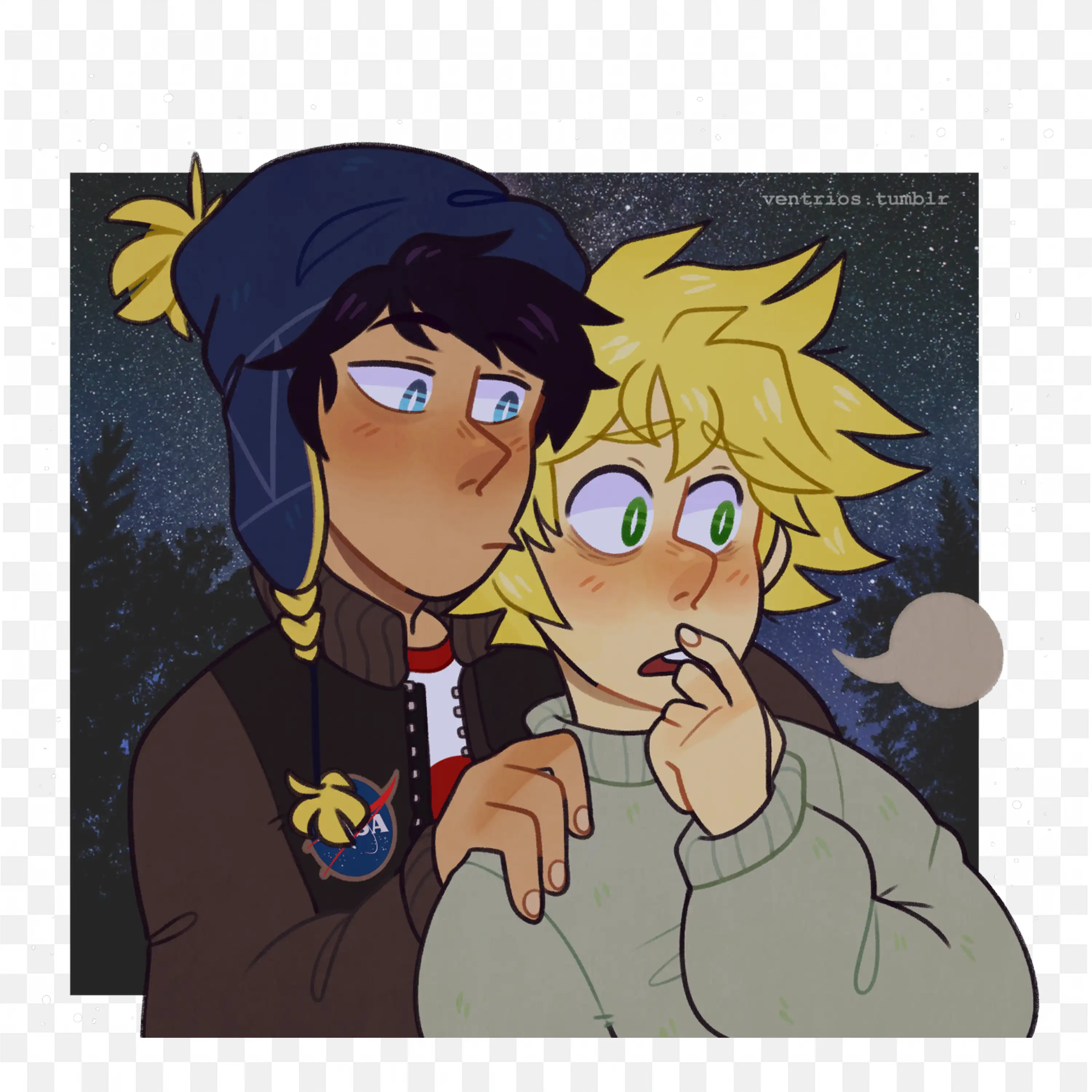 Free Tweek and Craig Stylized Night Scene Png Download