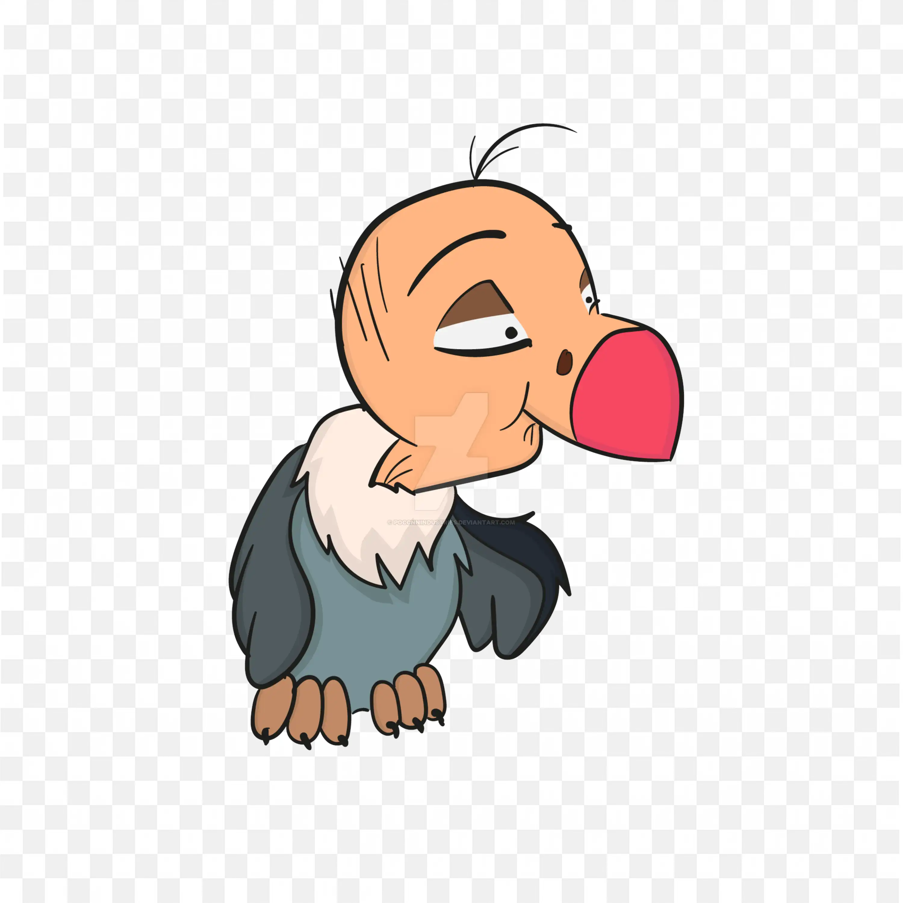 Funny Cartoon Vulture Character Comical Bird Free Png