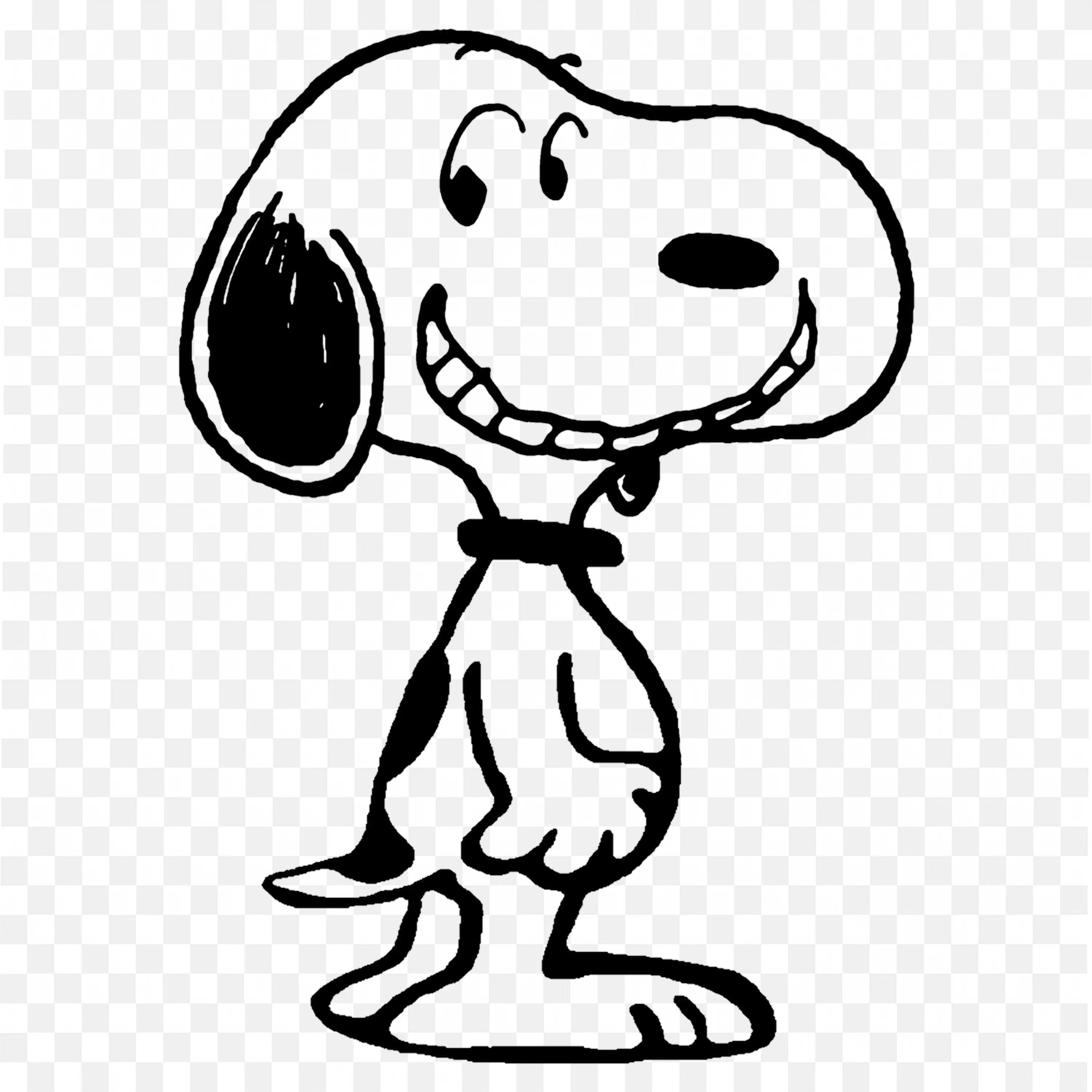 Funny Face Png Image of a Snoopy Dog Outline Drawing Model