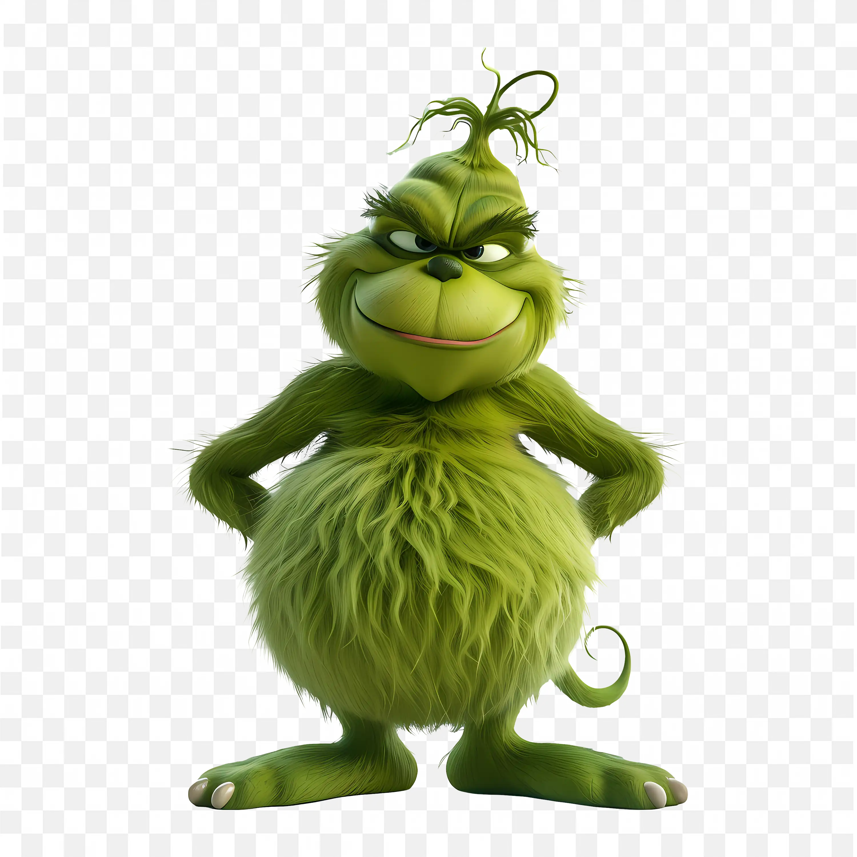 3D Grin Character Hands Behind Back and Looking Forward