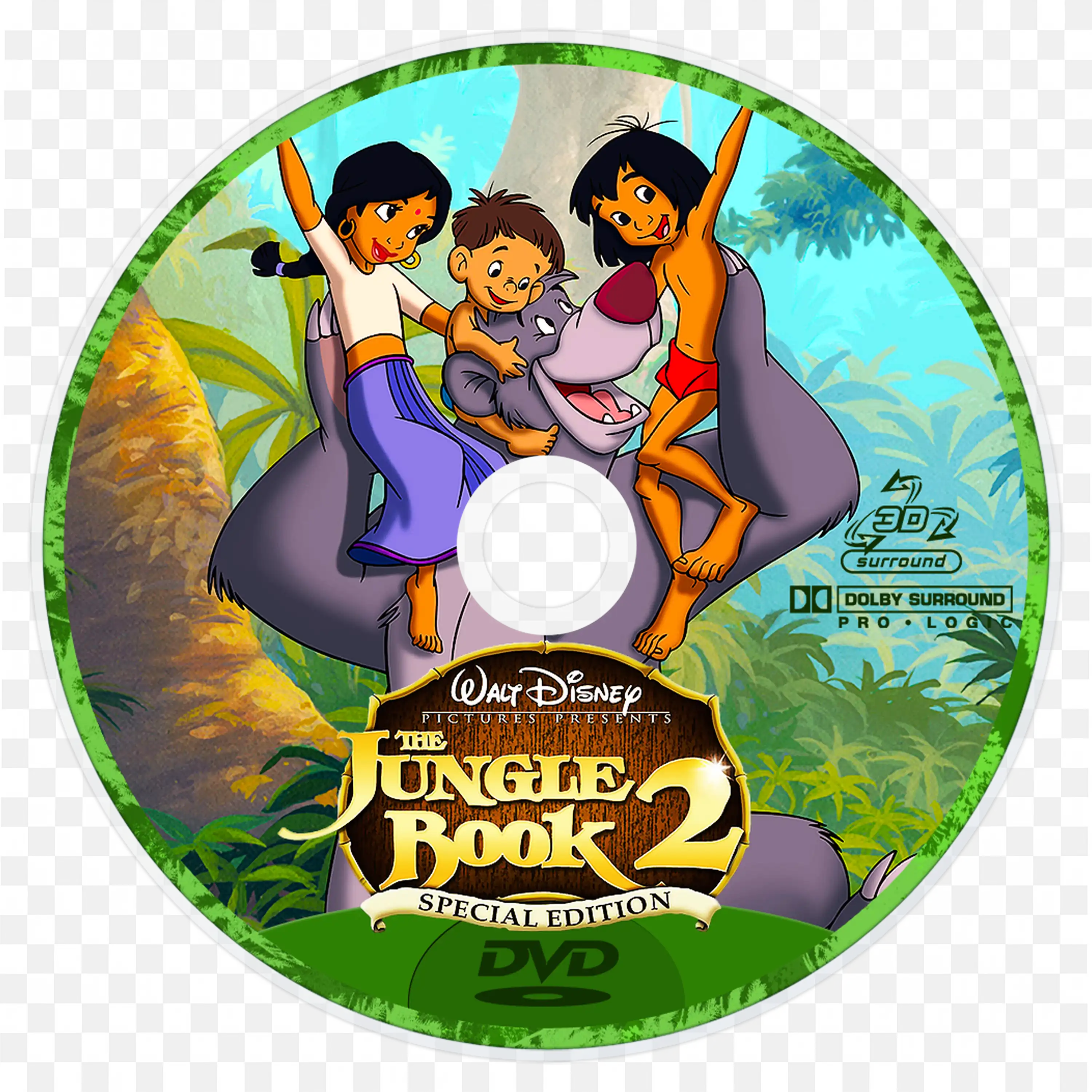 The Jungle Book Two Cd with the Bear and Three Kids Free Png