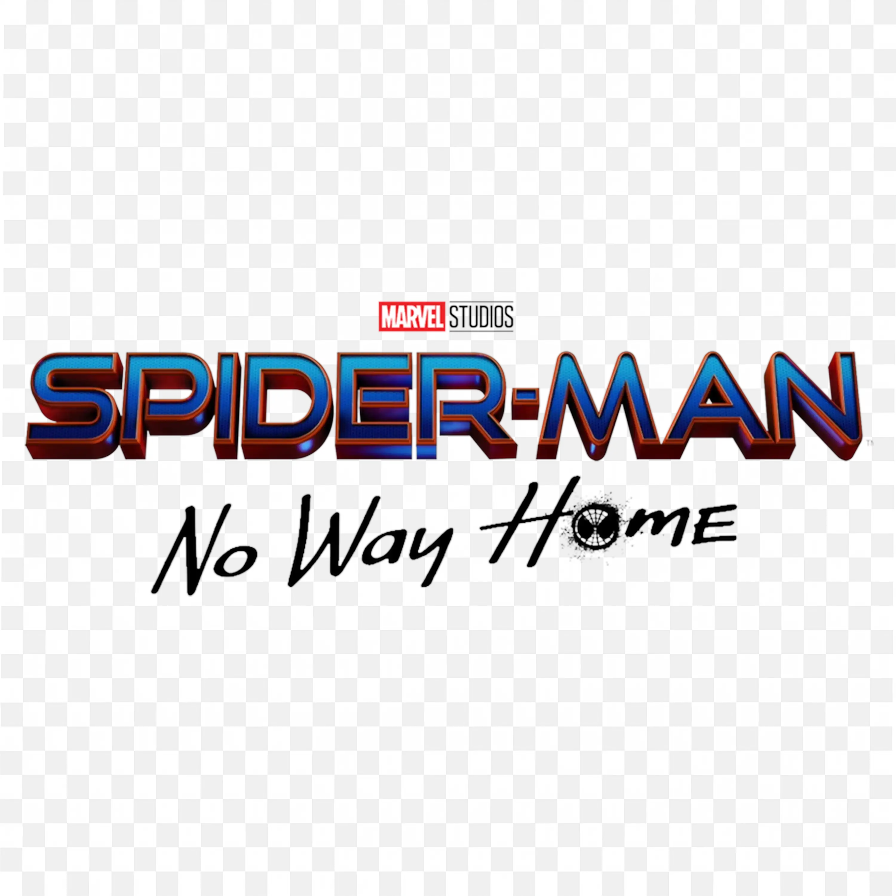 Logo of Spiderman Marvel Studios in Blue and Red Png