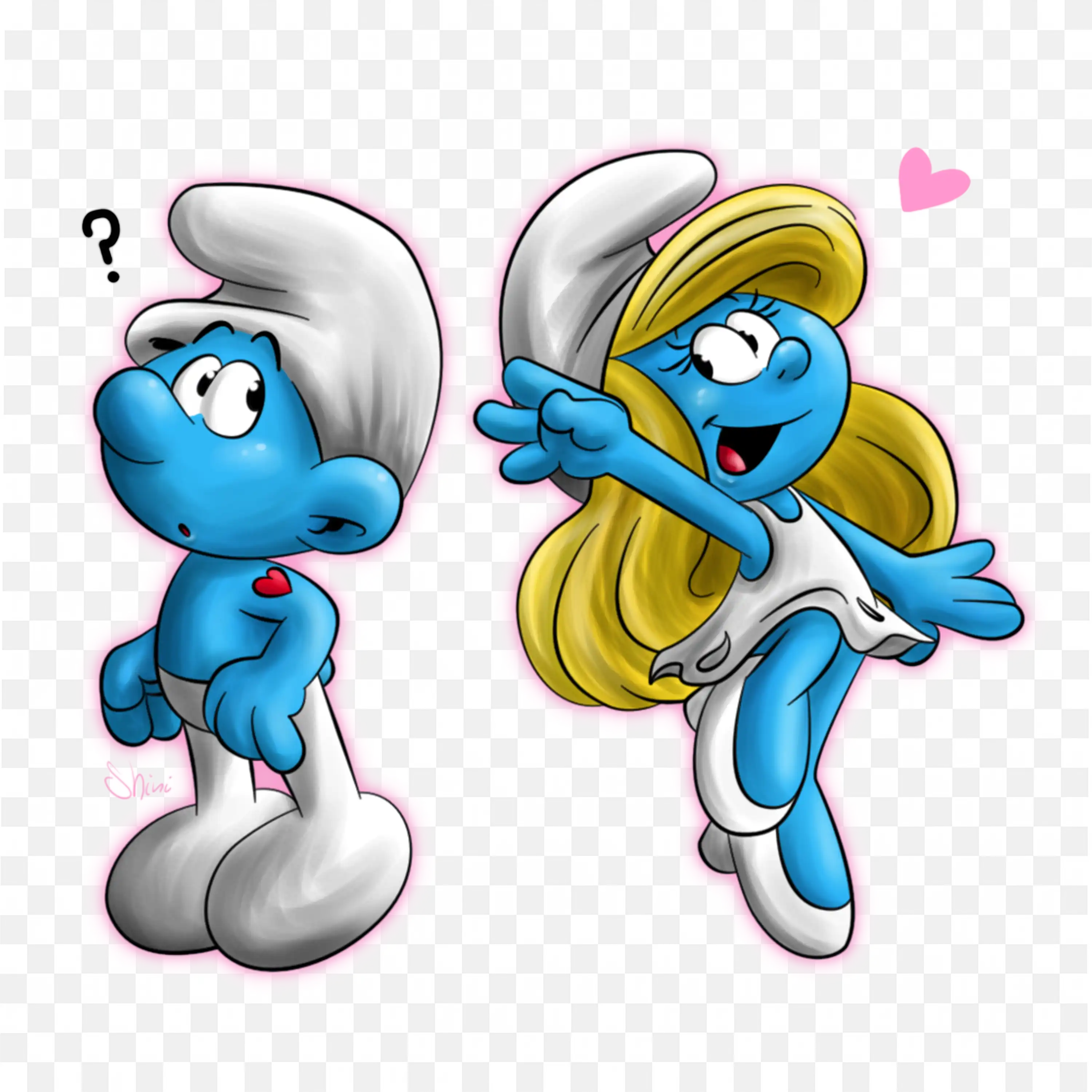 Love Struck Smurfs Cartoon Characters Heart Tattoo Pngs