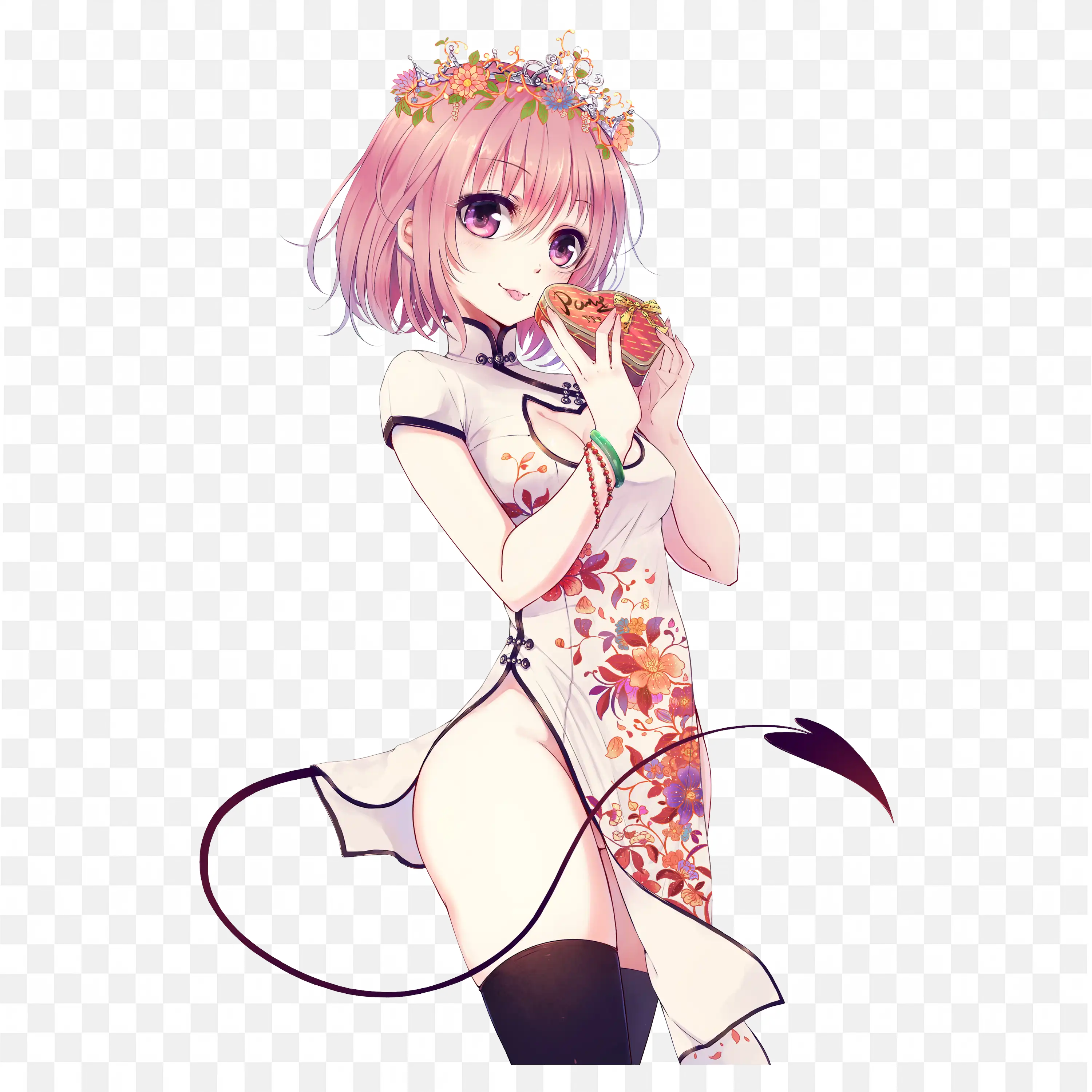 Momo Belia Deviluke with Pink Eyes and Multi Colored Hair