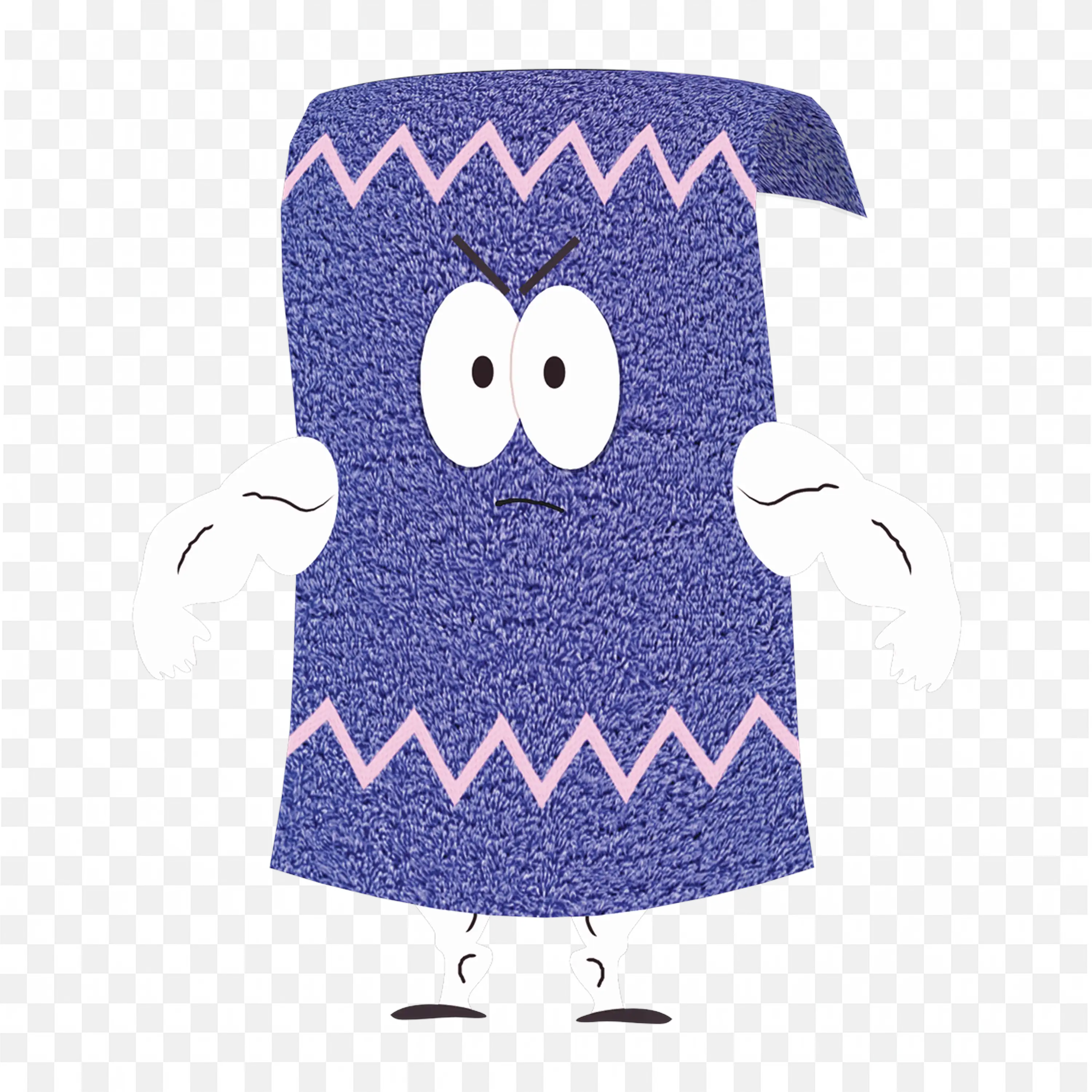 Muscular Towel Character with Angry Expression Png