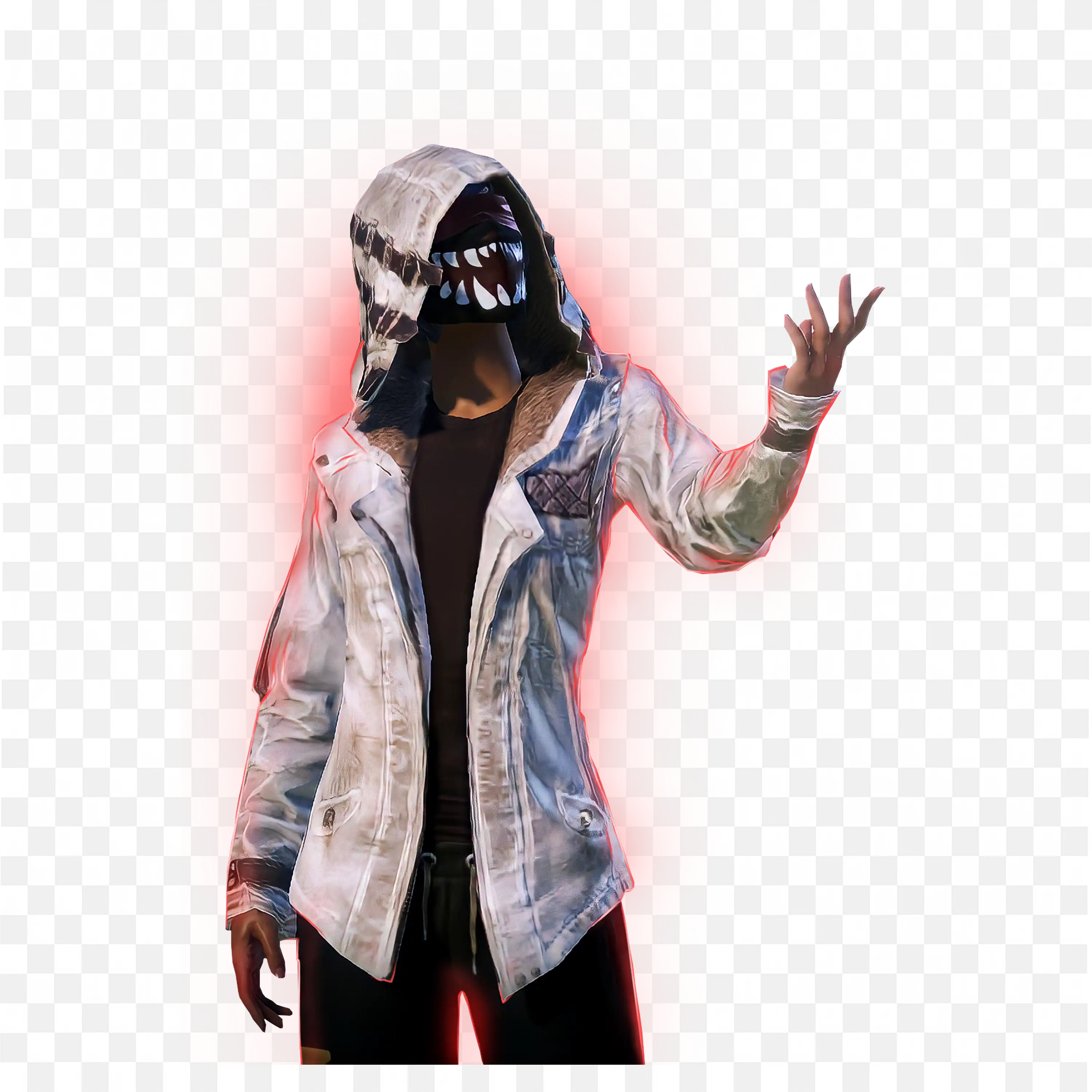 Mysterious Hooded Boy with a Monster Mask Png for Free