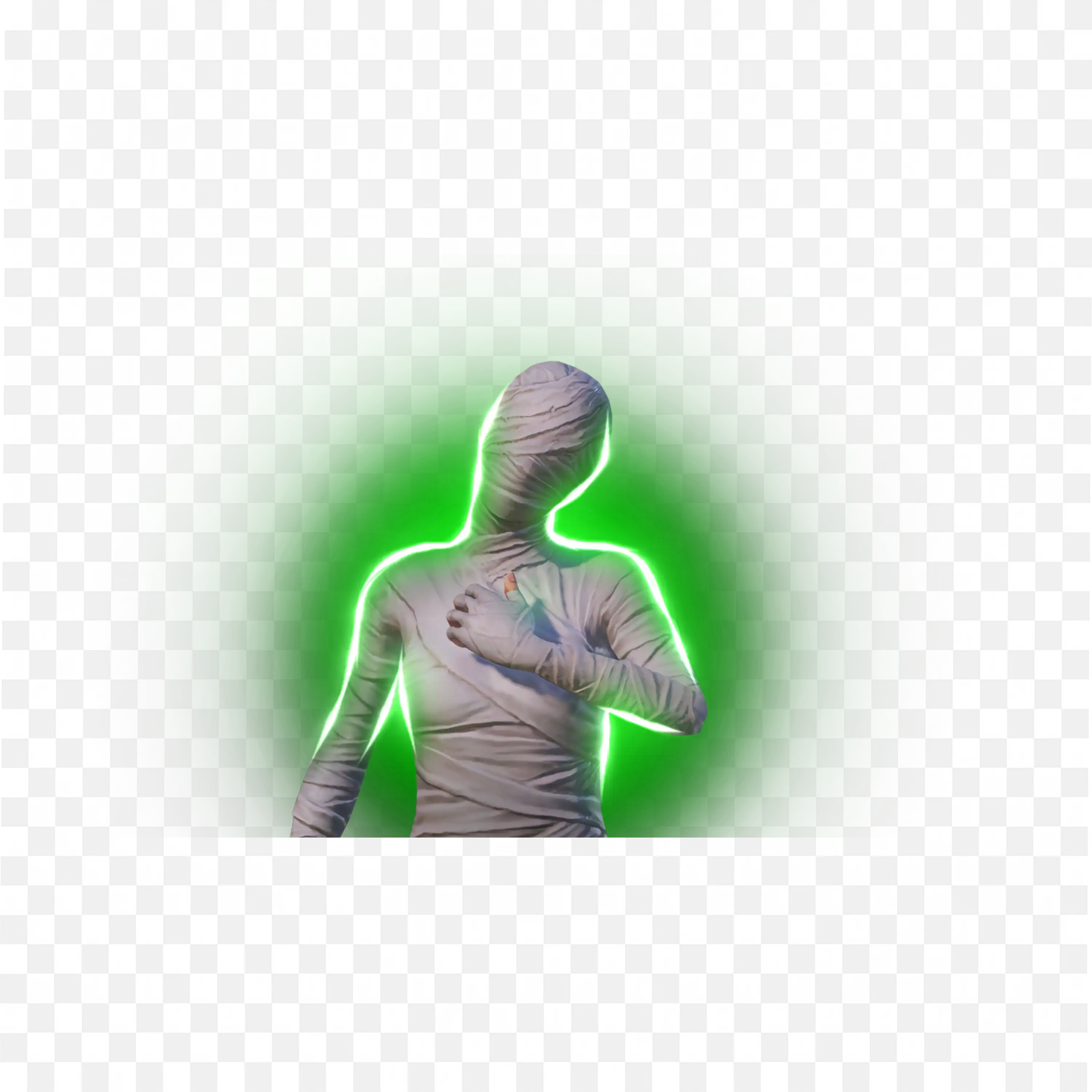Download the Mysterious Wrapped Figure with Glowing Green Png