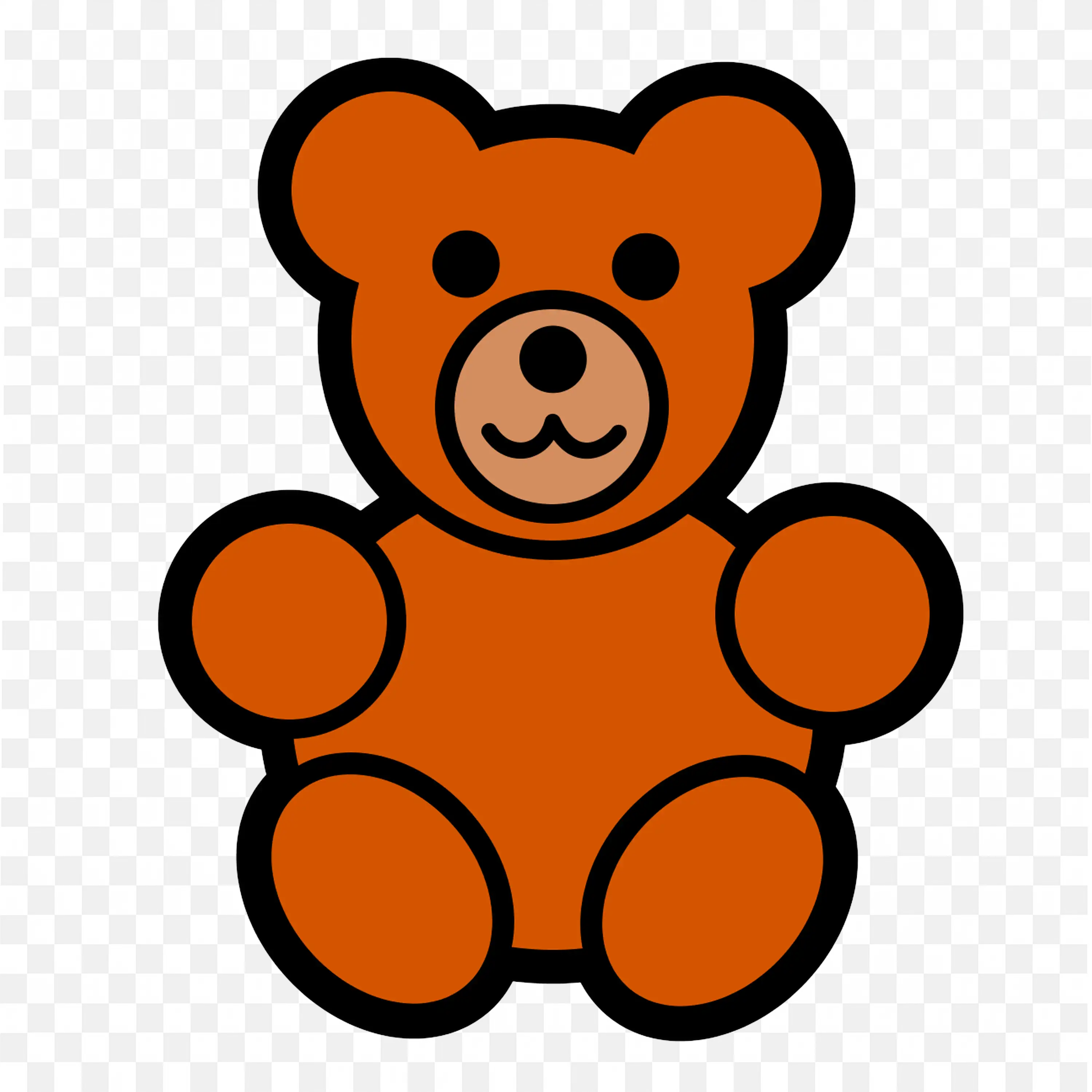 Orange Teddy Bear with Bold Black Marks Png Free