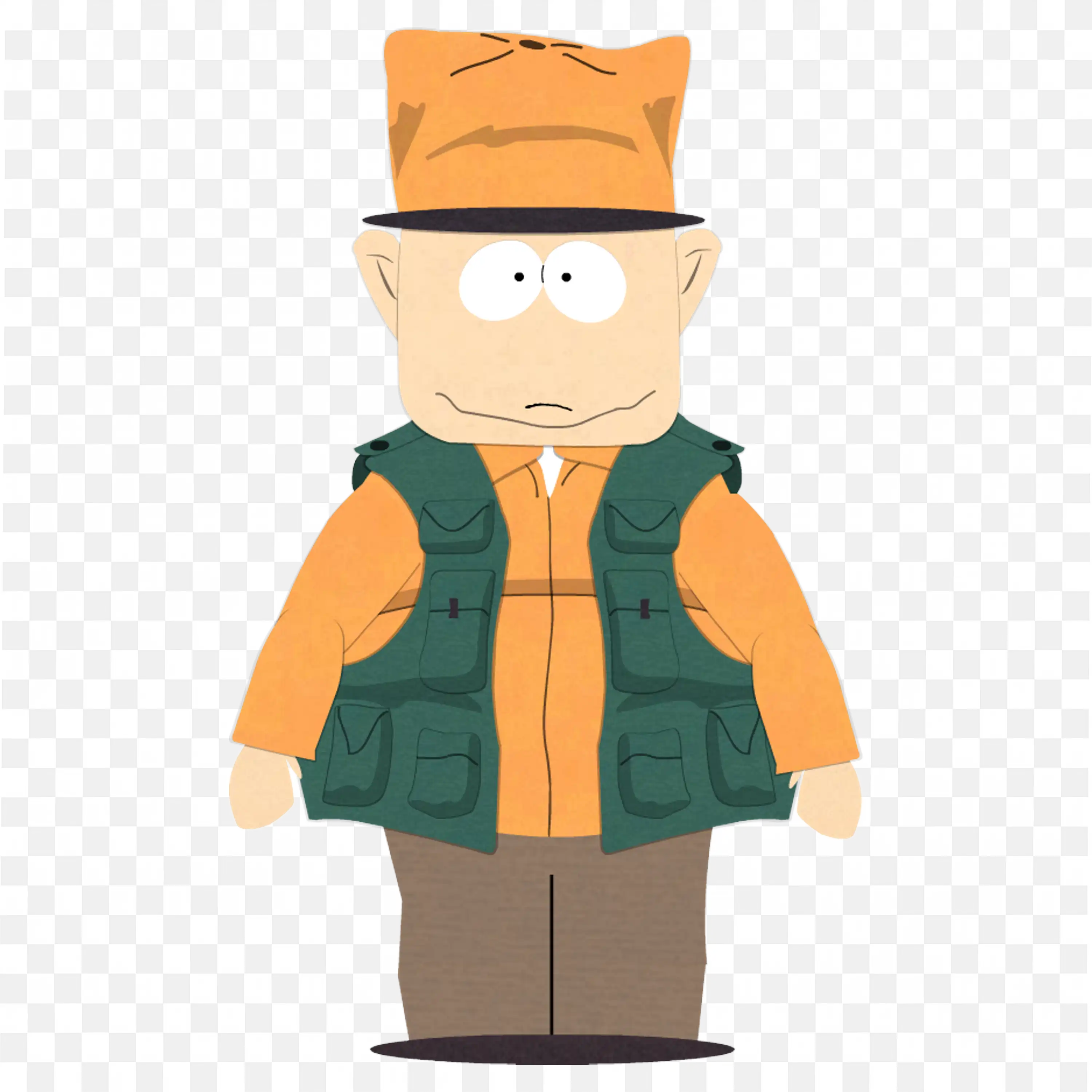 Png of Jimbo Kern from South Park in His Hunting Outfit