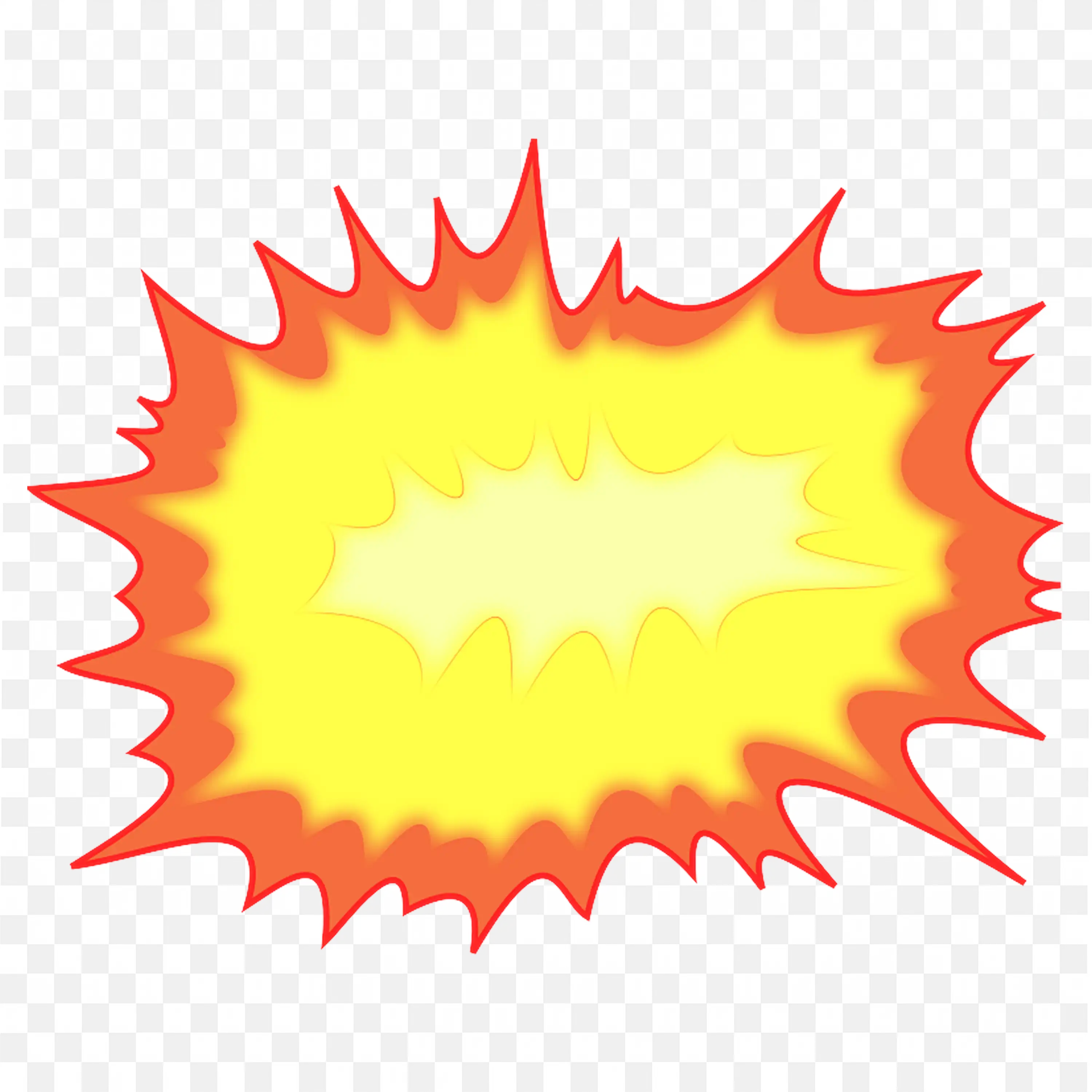 Powerful Yellow and Orange Fire Blast Fiery Explosion Effect Illustration