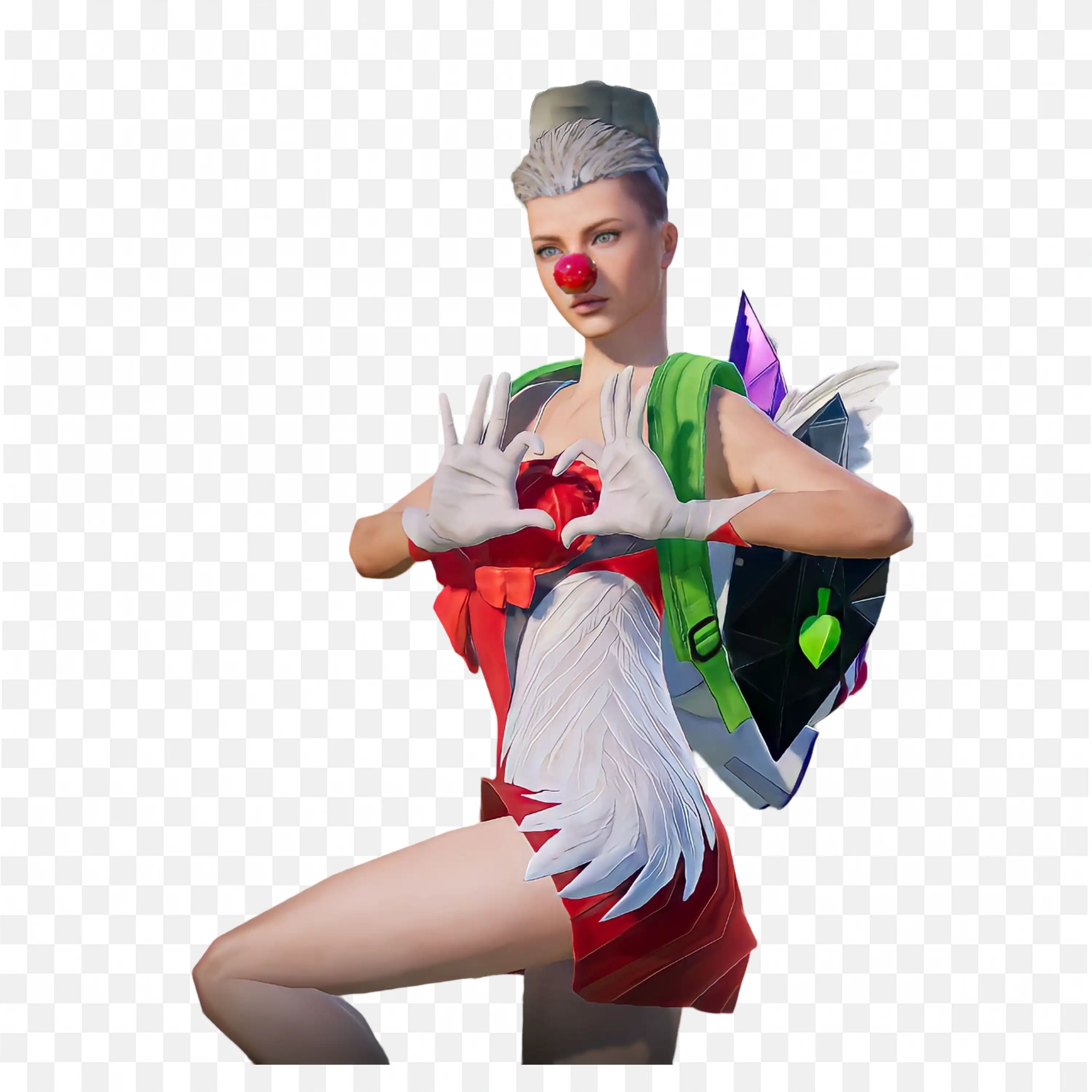 Pubg Girl Model with Love Symbol on Hand Emoji Dance Fun