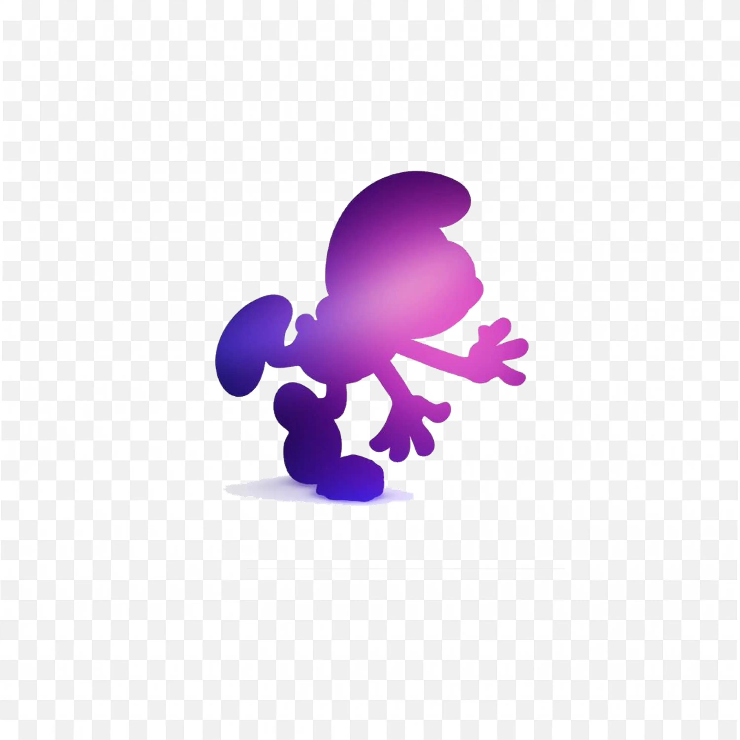 Purple and Blue Gradient Image of Smurfs Png Free Download