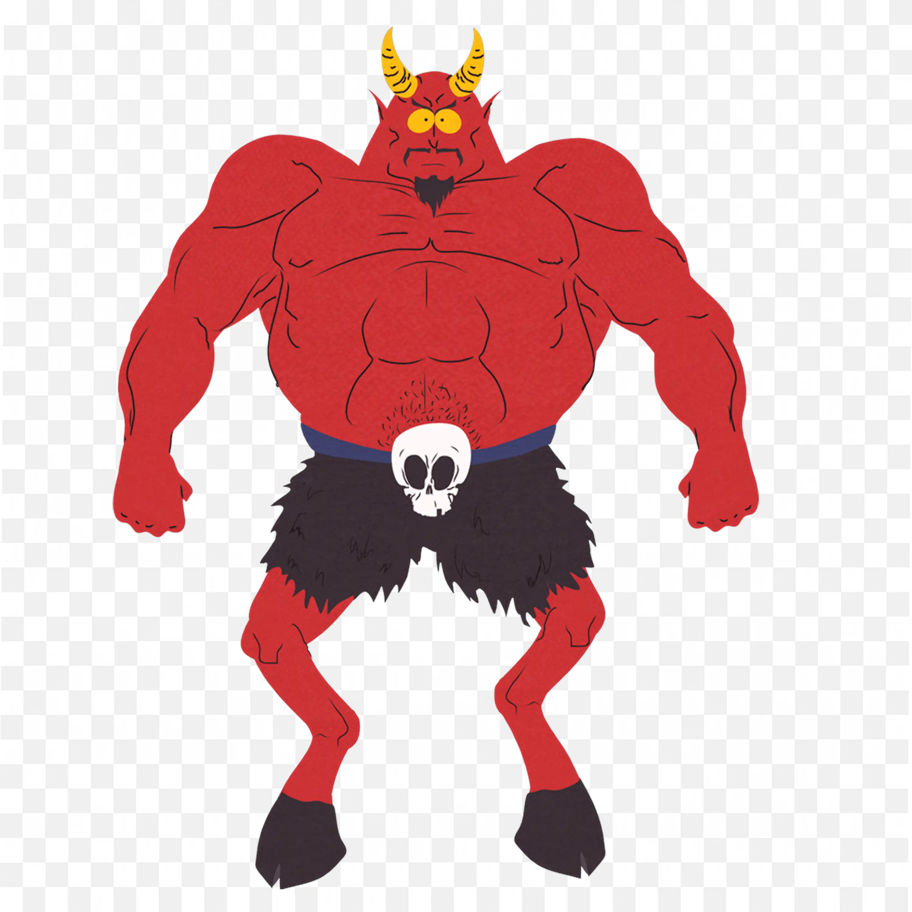 Red Satan with Huge Muscles and Cow Legs Free Png for Mobile