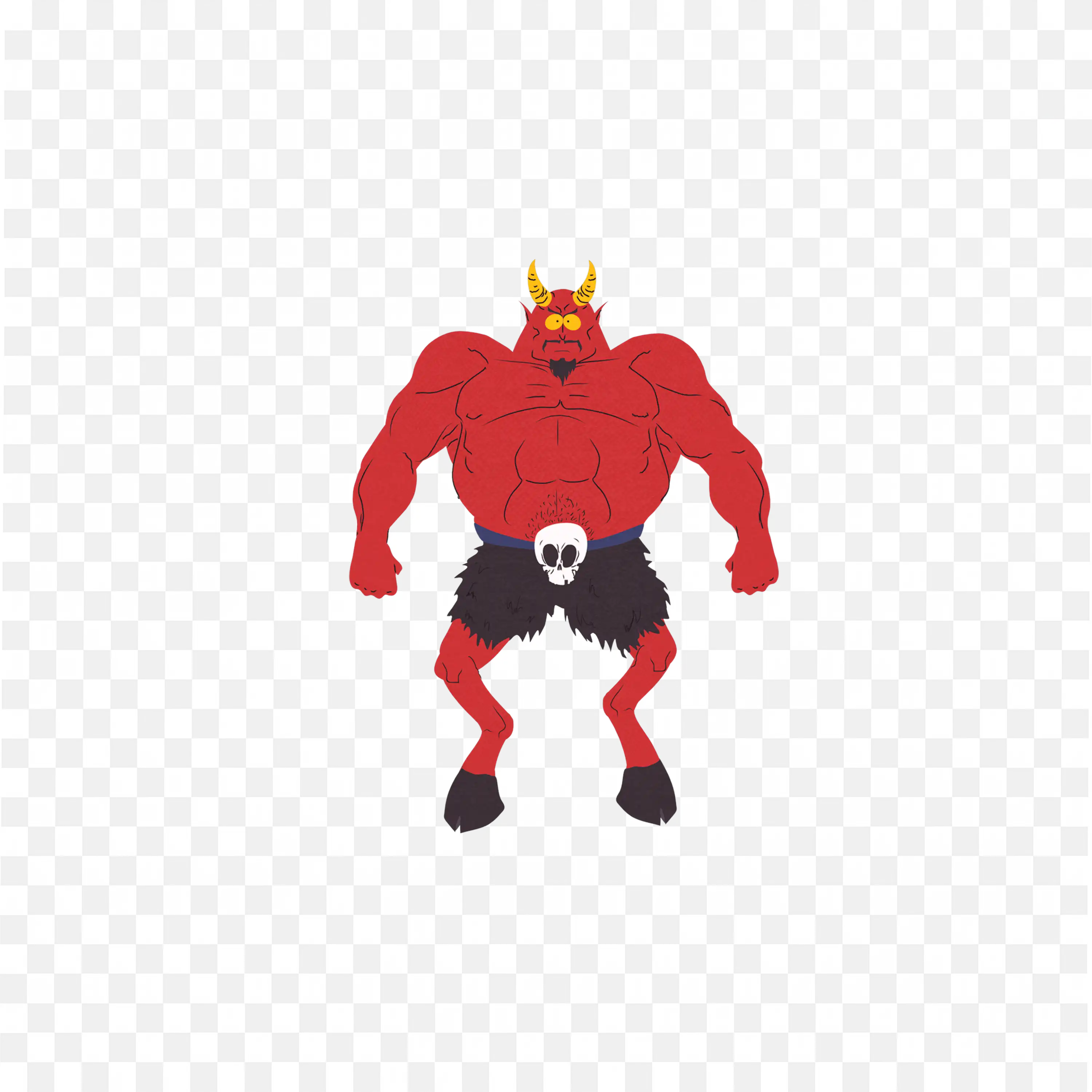 Satan Character with Horns and Skull Belt Free Png Download