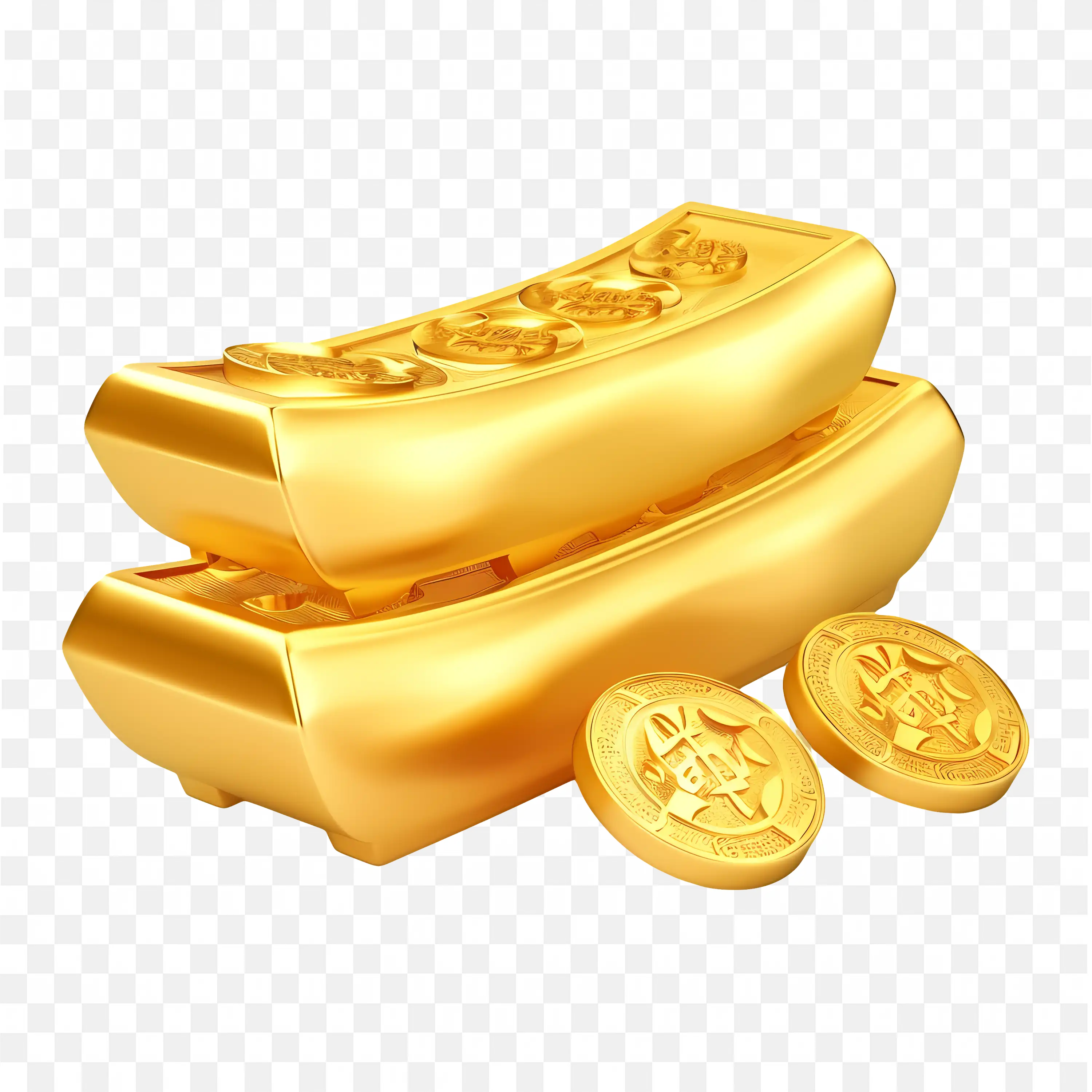 Shiny Gold Bar Illustration Bright and Valuable Gold Png