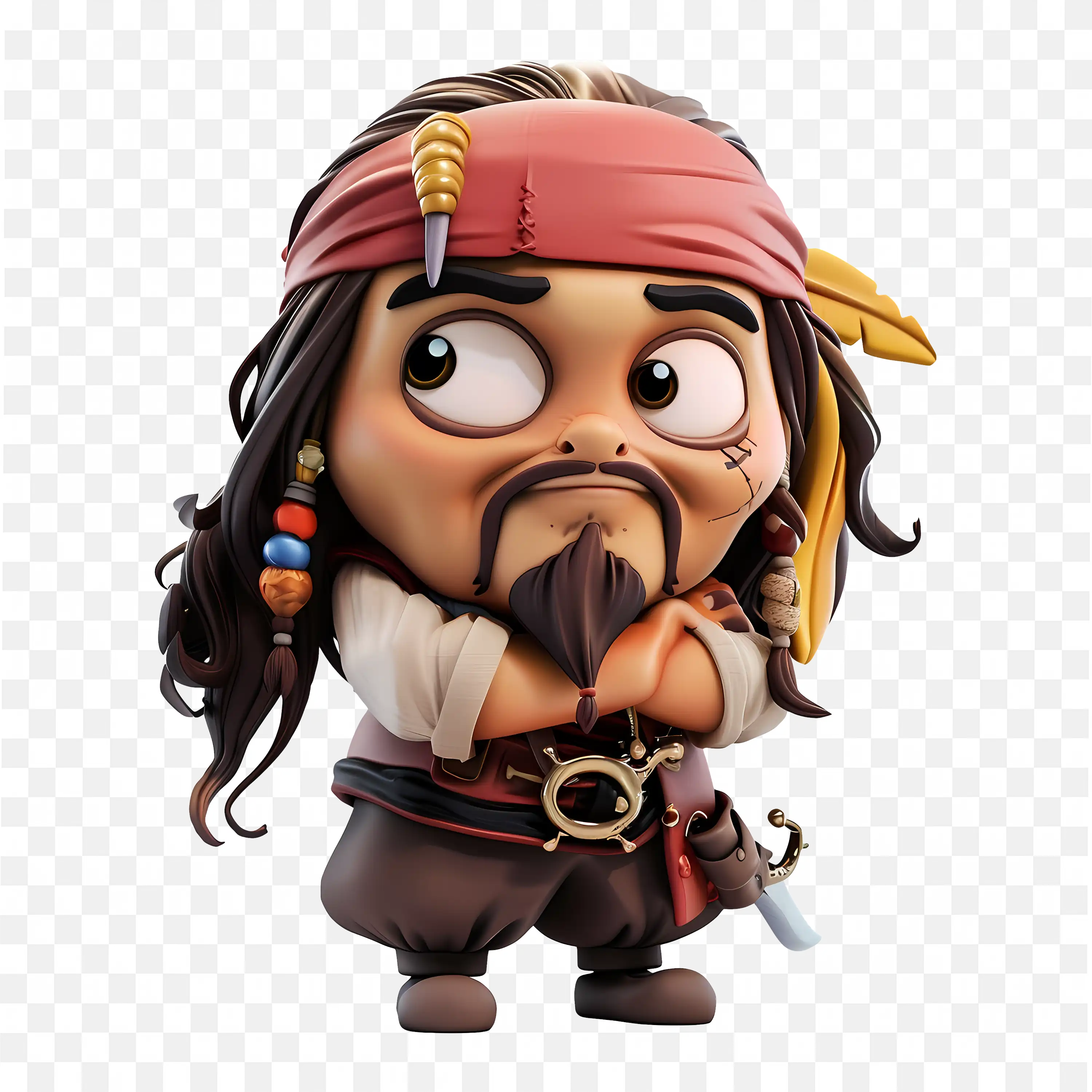 Shy Pirate Cartoon Character 3D Baby Jack Sparrow Png Download