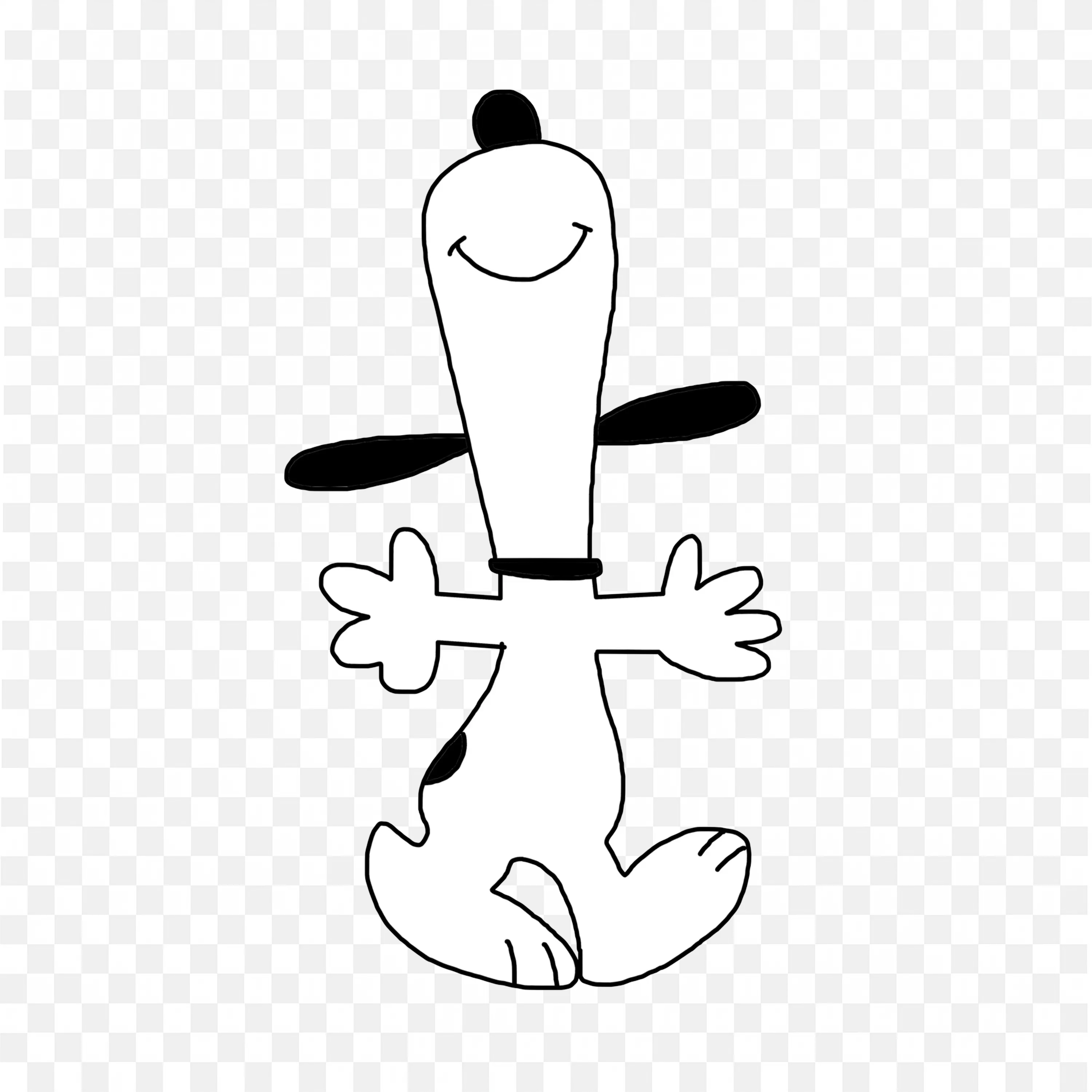 Smiling Peanuts Character with Long Head Free Png Image