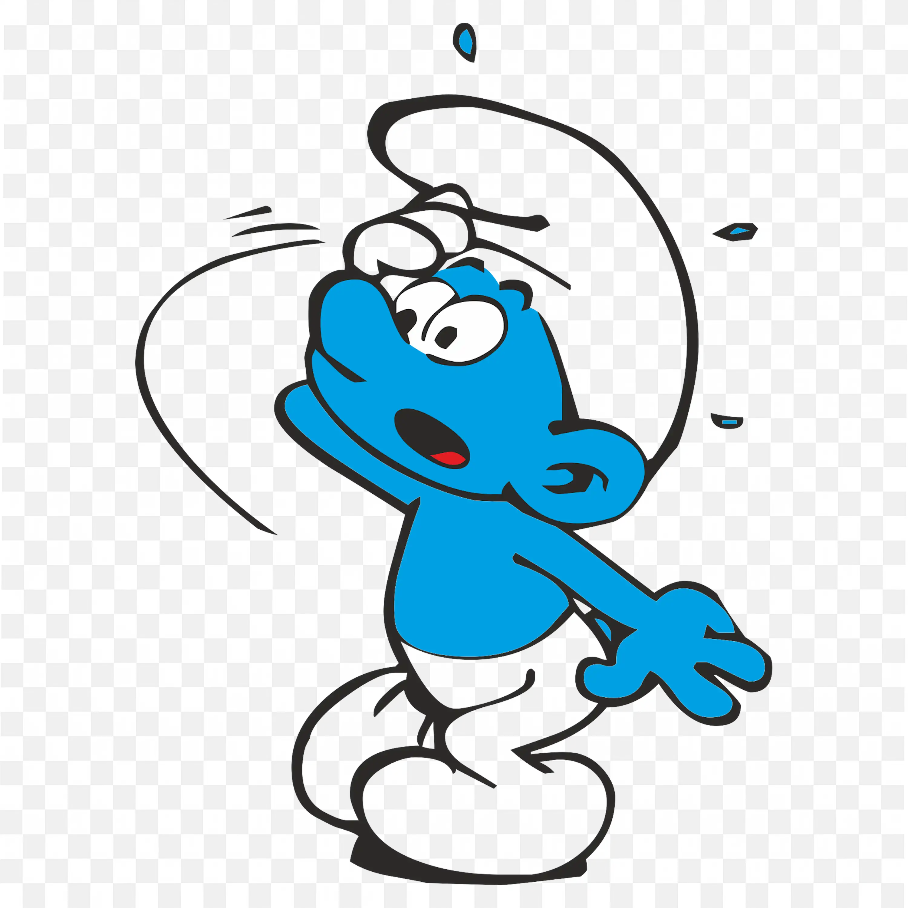 The Smurf Character with Shocking Expression HD Free Png
