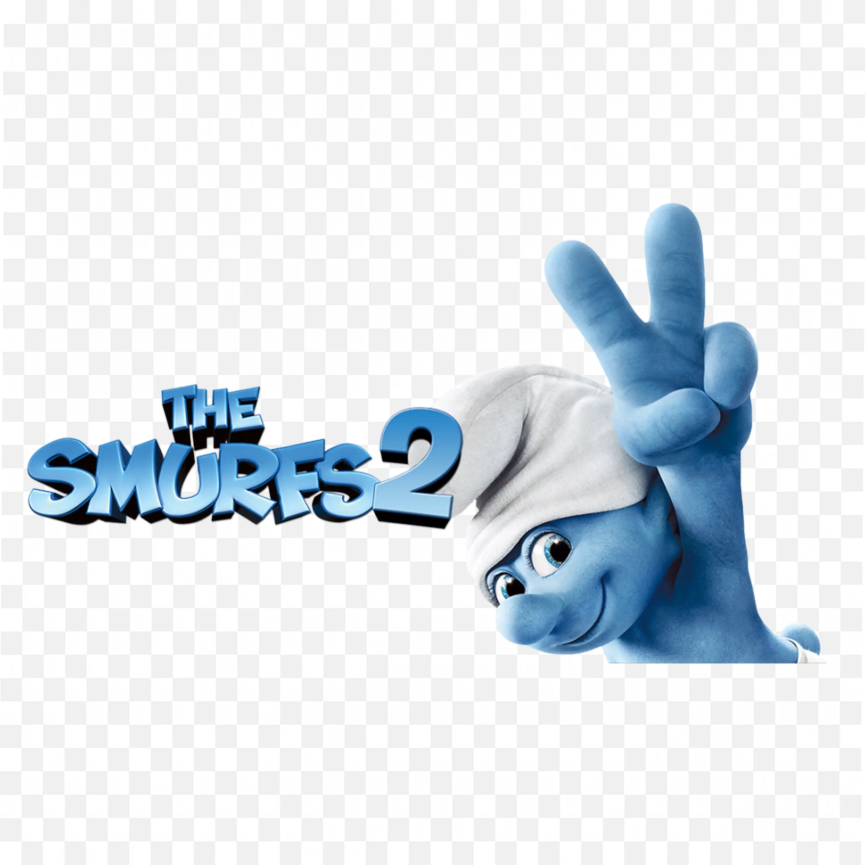 The Smurfs Character Showing Two in His Hands with the Title