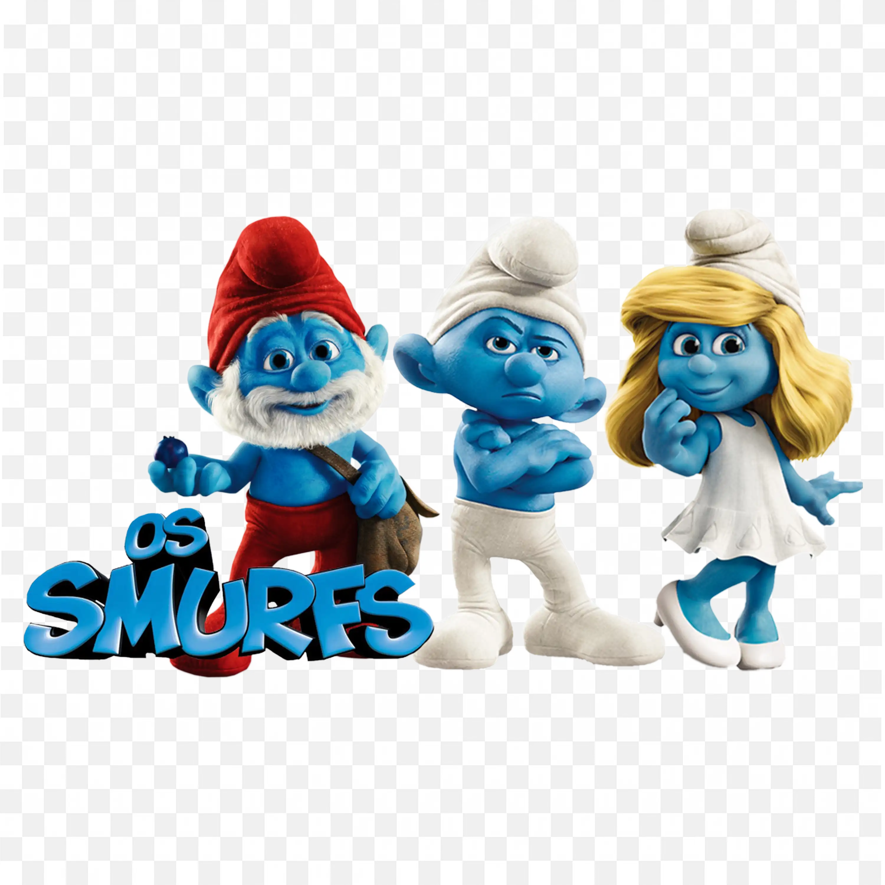 The Smurfs Characters Animated Blue Cartoon Trio Free Png
