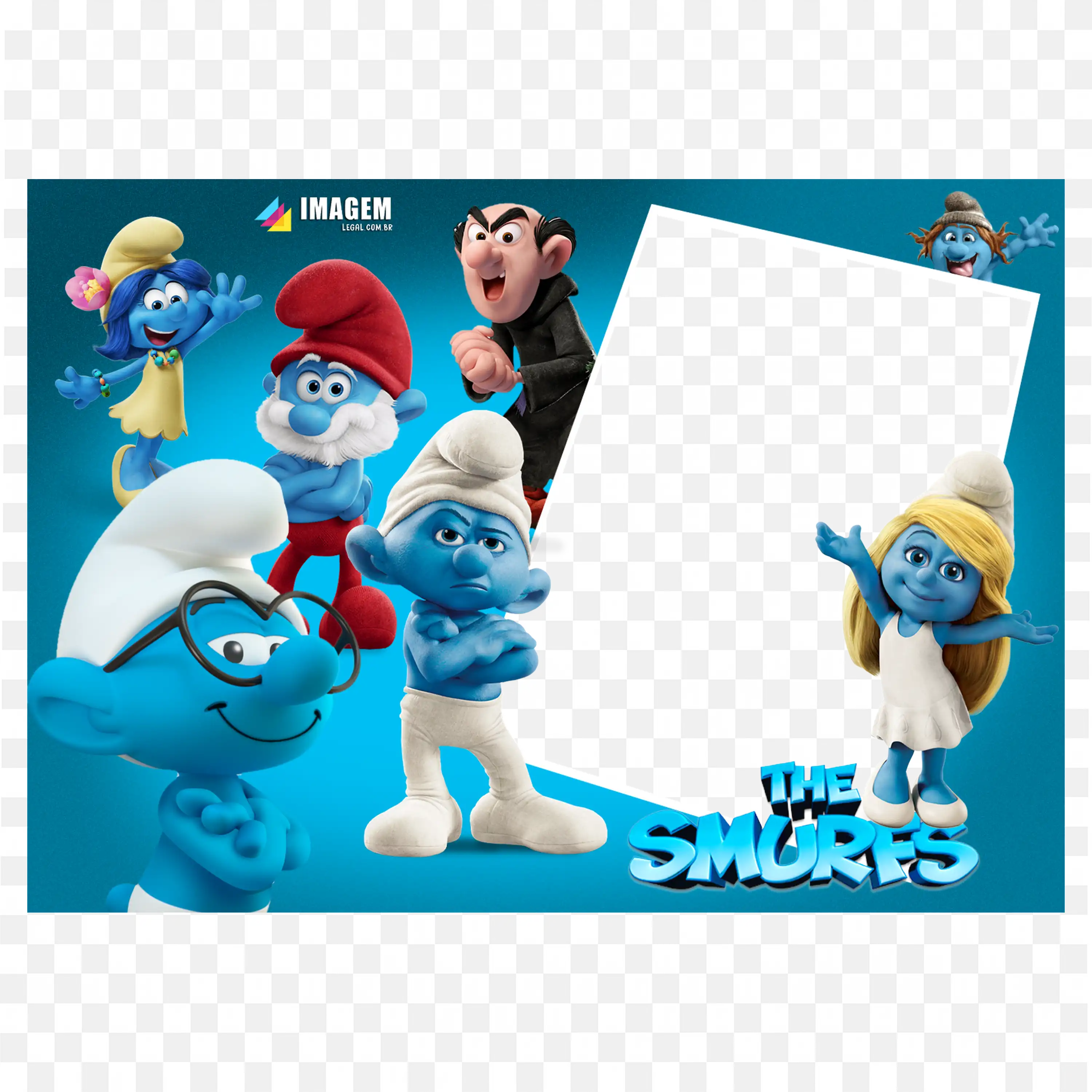 The Smurfs Characters Photo Frame Family Picture Free Png