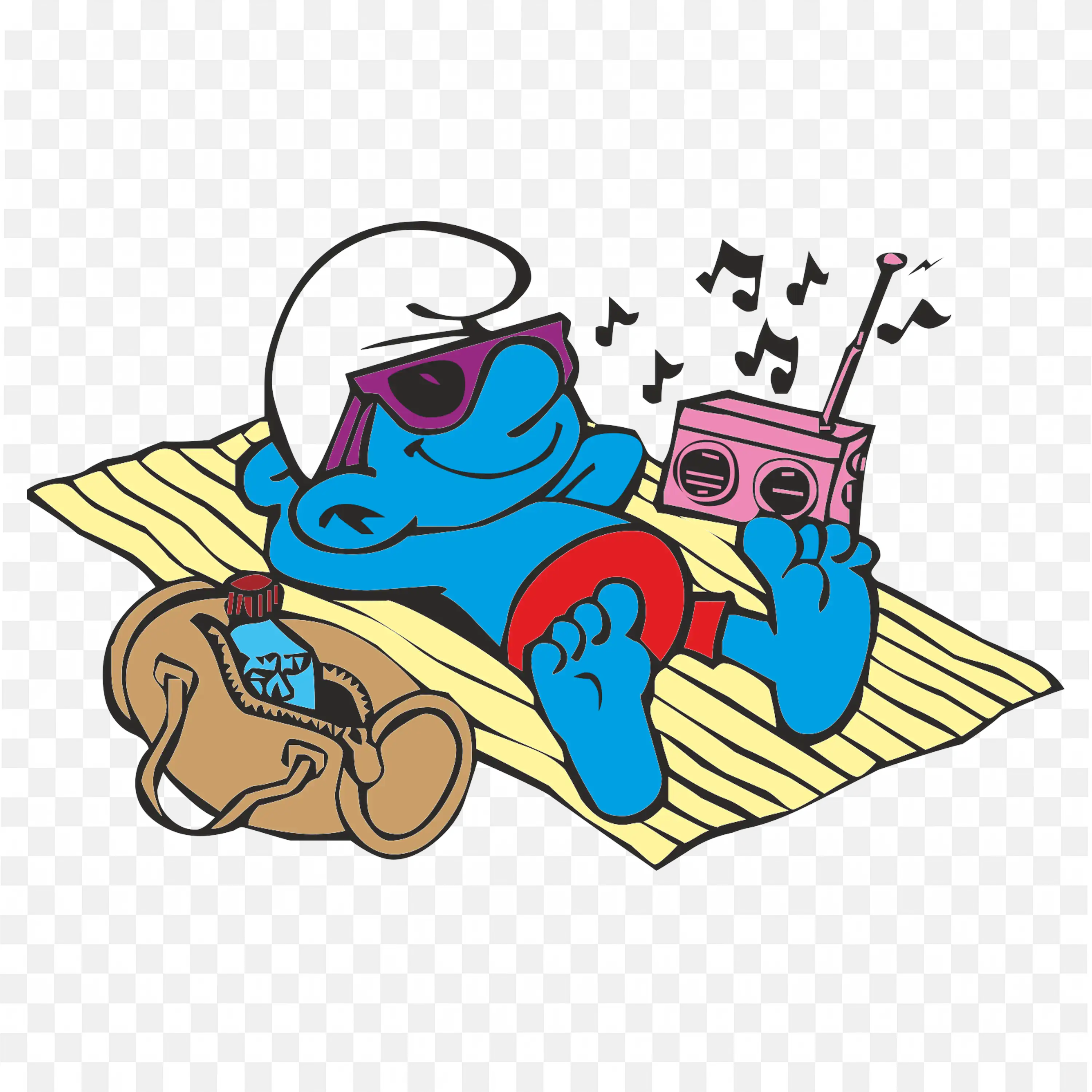 The Smurfs Model is Enjoying the Music on the Beach HD Png