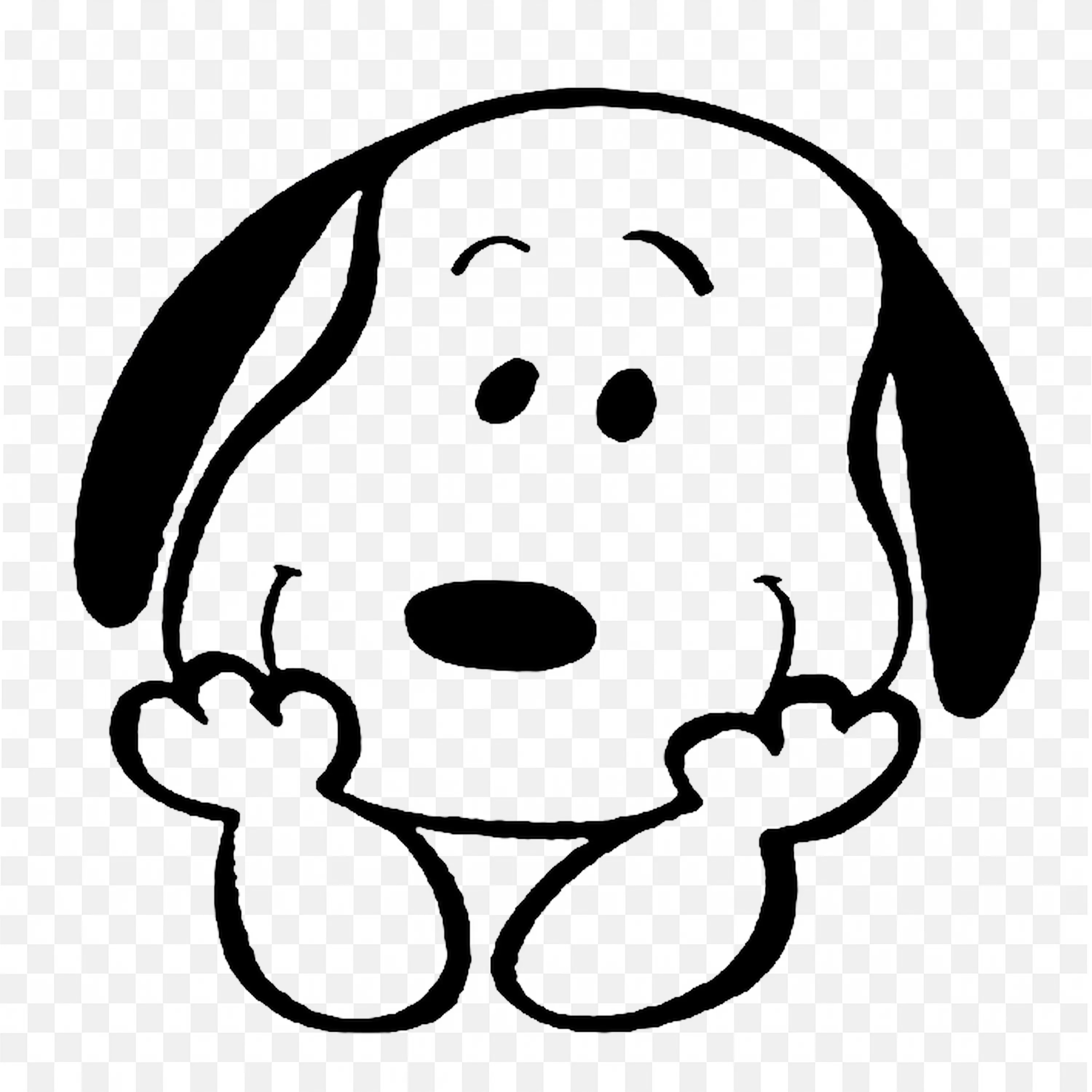 Snoopy Dog in Joyfully with Black Outline Png Free Images