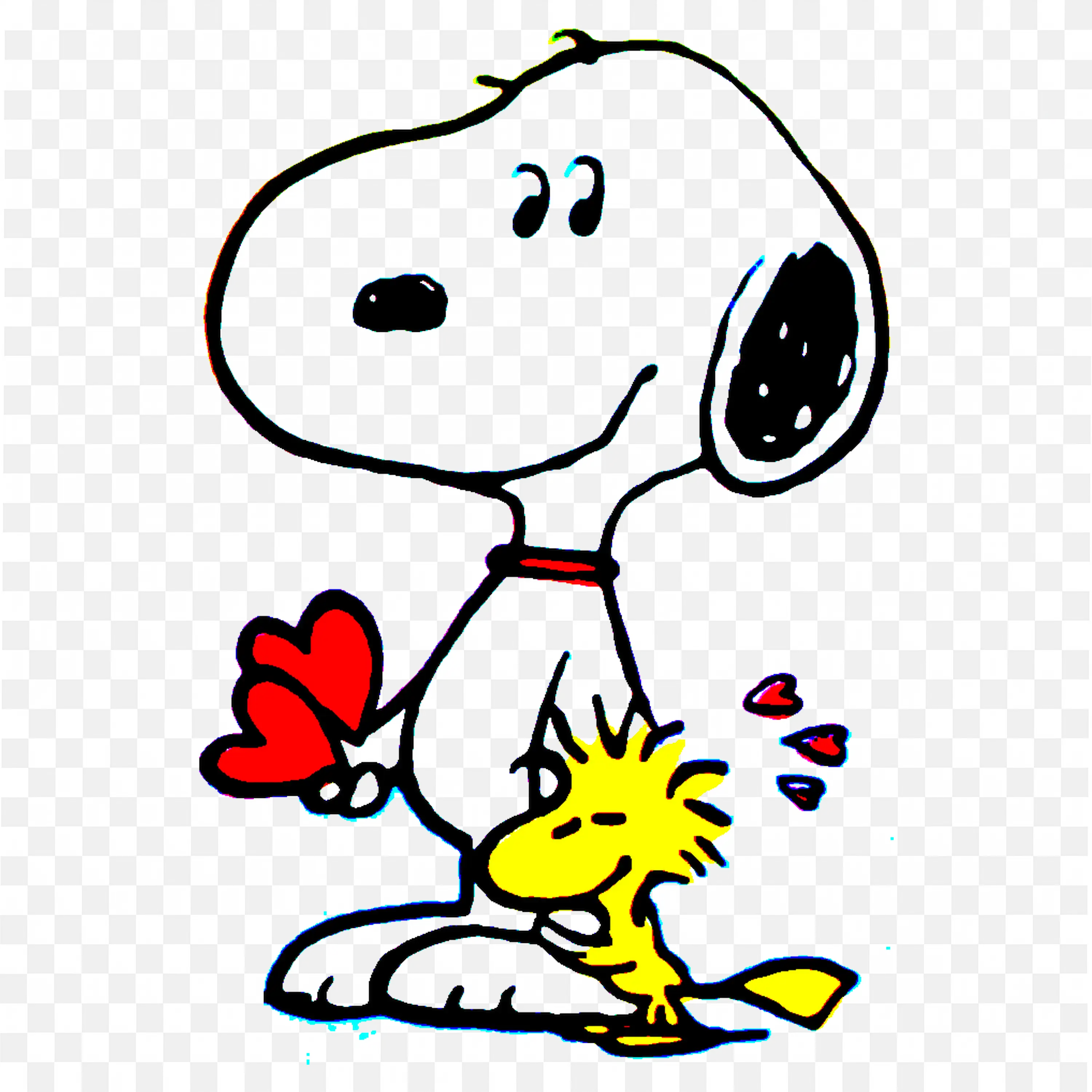 Snoopy Holding the Hearts and Woodstock Download Free Png