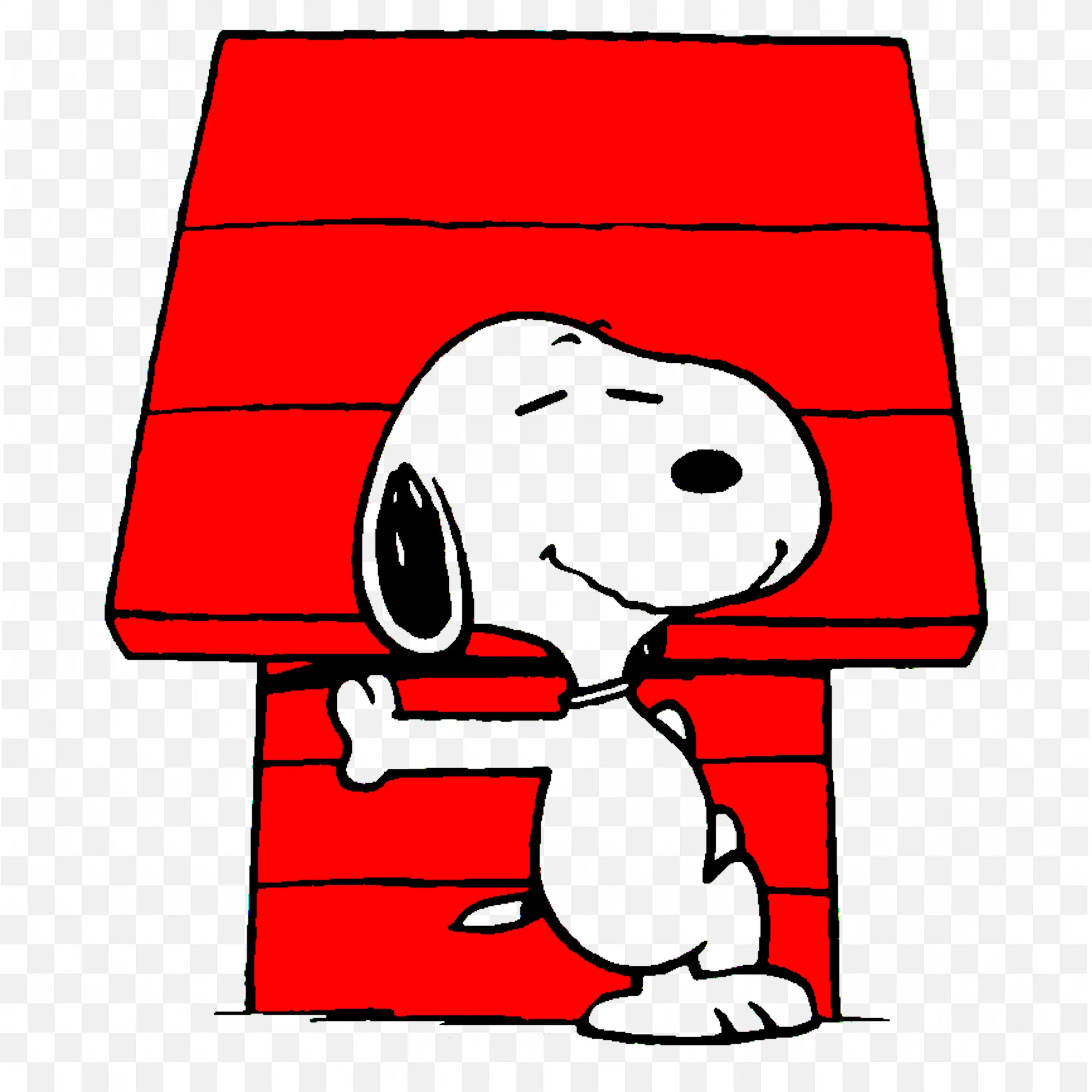 Snoopy Standing Against Red Doghouse Artwork Free Png Image