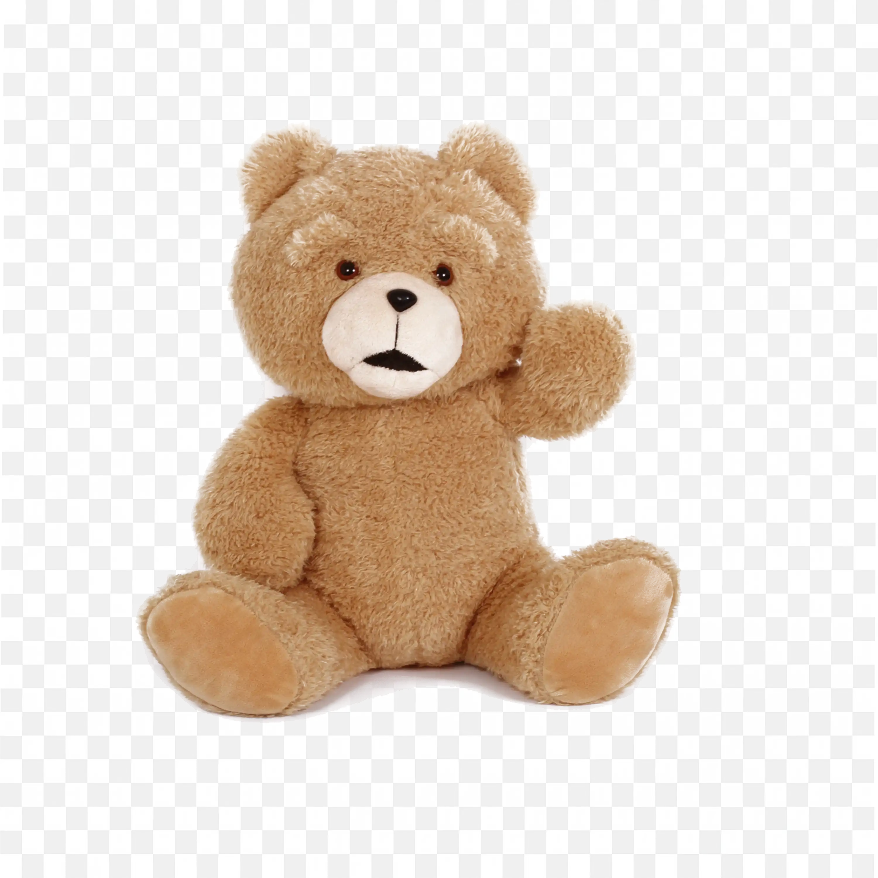 Soft Tan Teddy Bear Toy with an Open Mouth Png Images