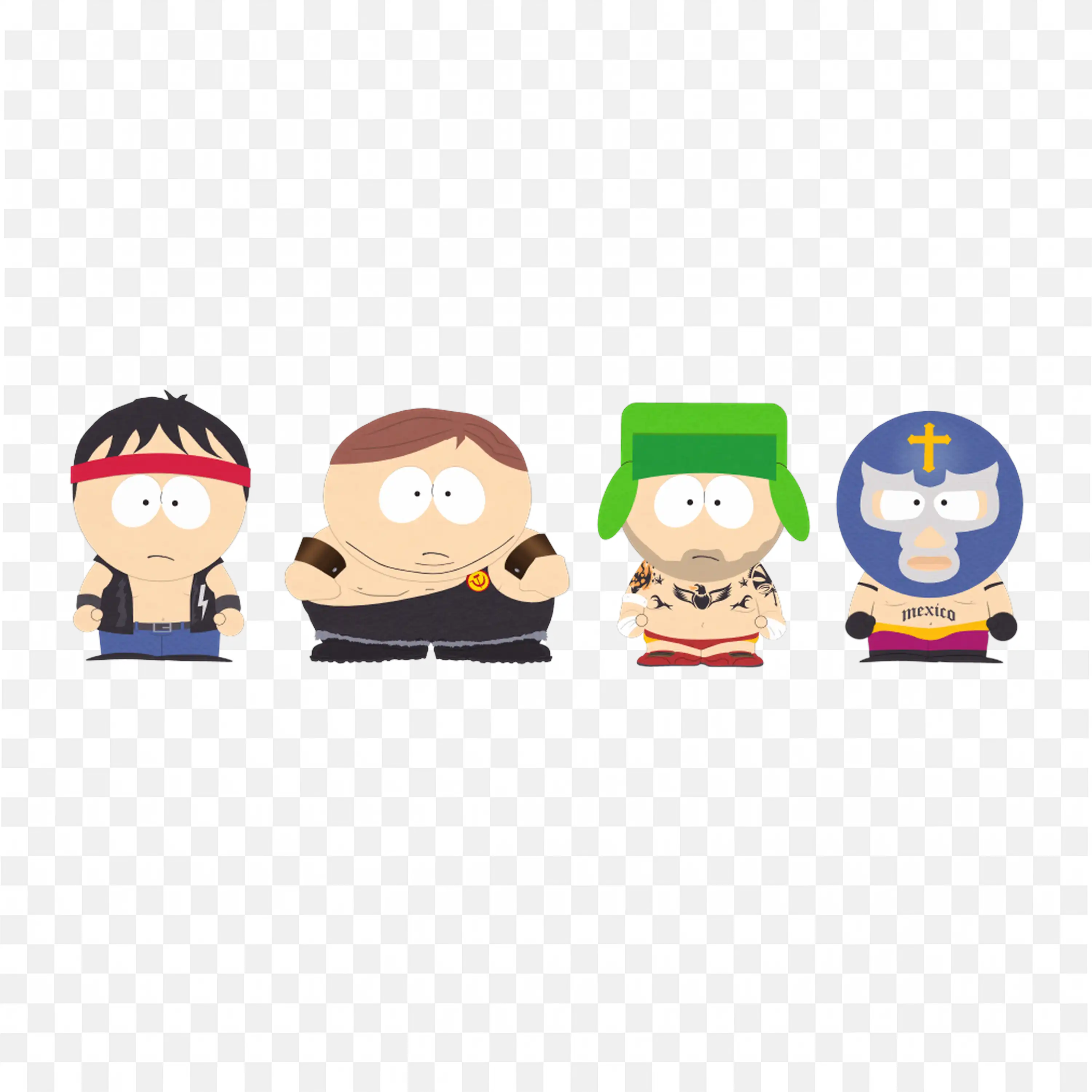 Download South Park Characters in Wrestling Costumes Free Png
