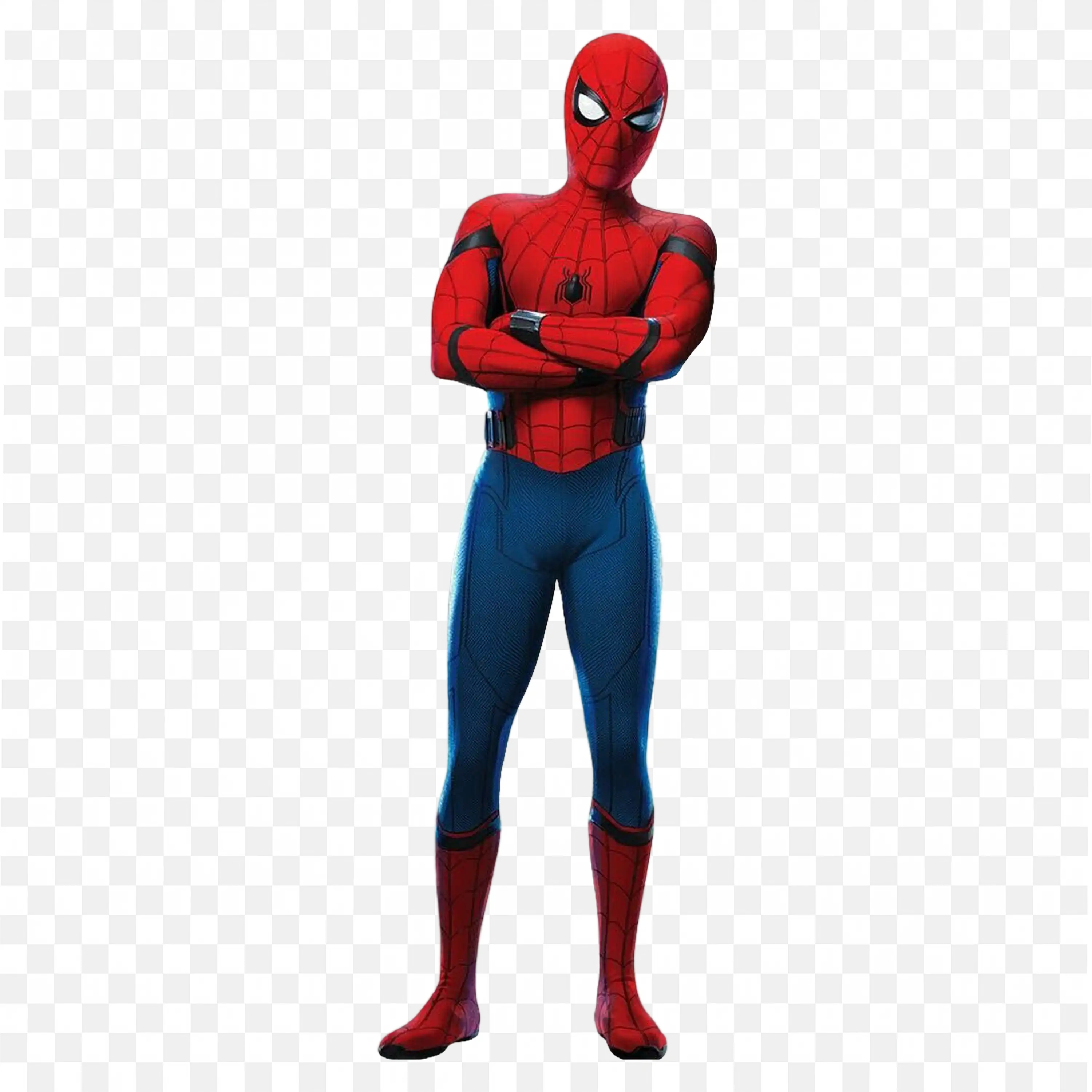 Spiderman Red and Blue Costume Folding Hands Free Png