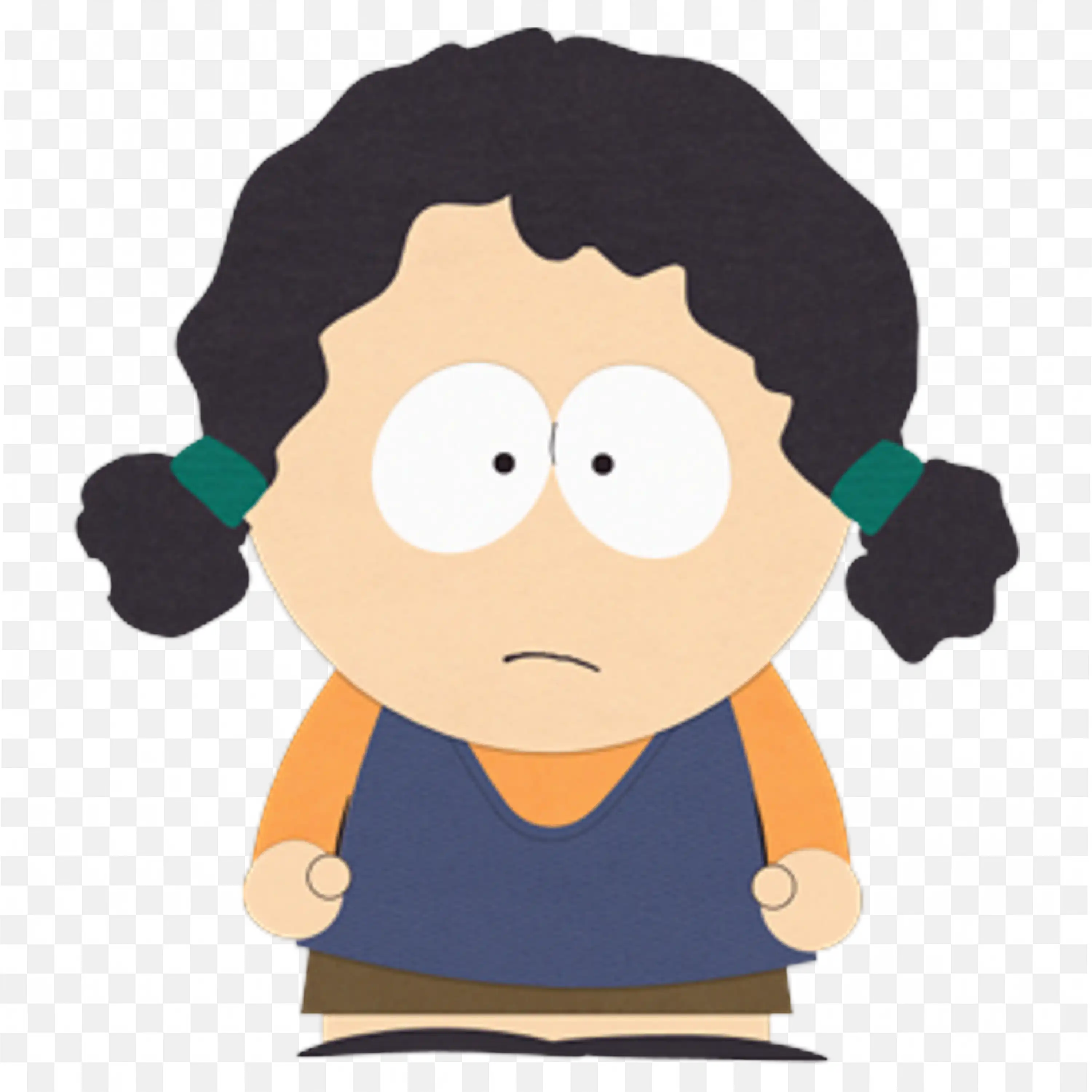Theresa with Curly Hair and Orange Shirt in South Park Png