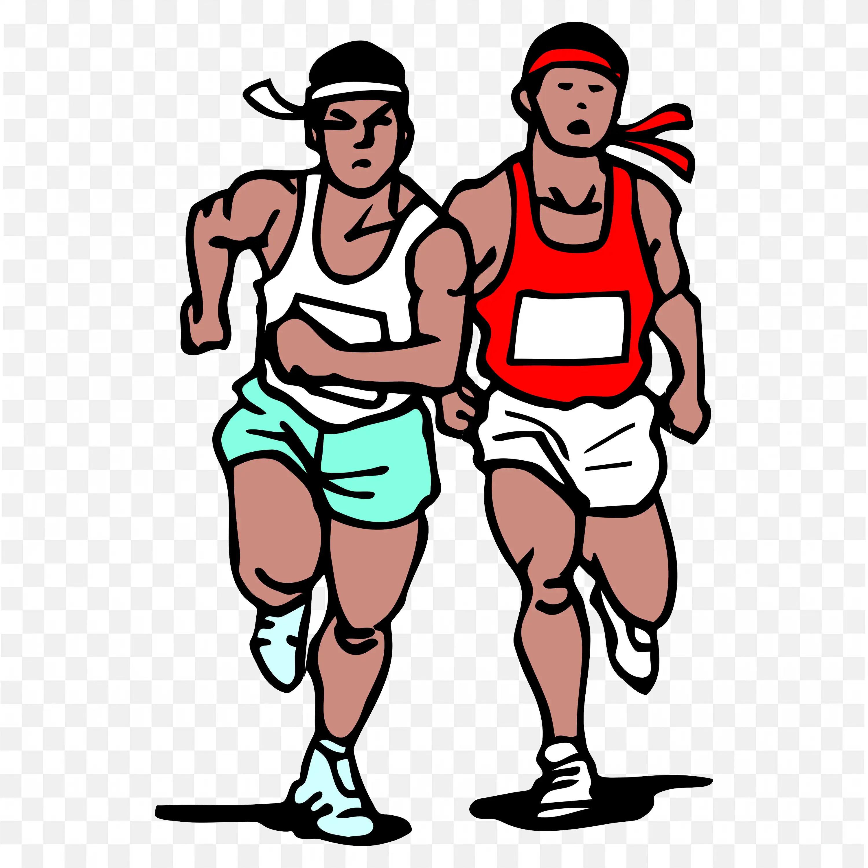 Two Male Runners Competing Side By Side Png Images Free
