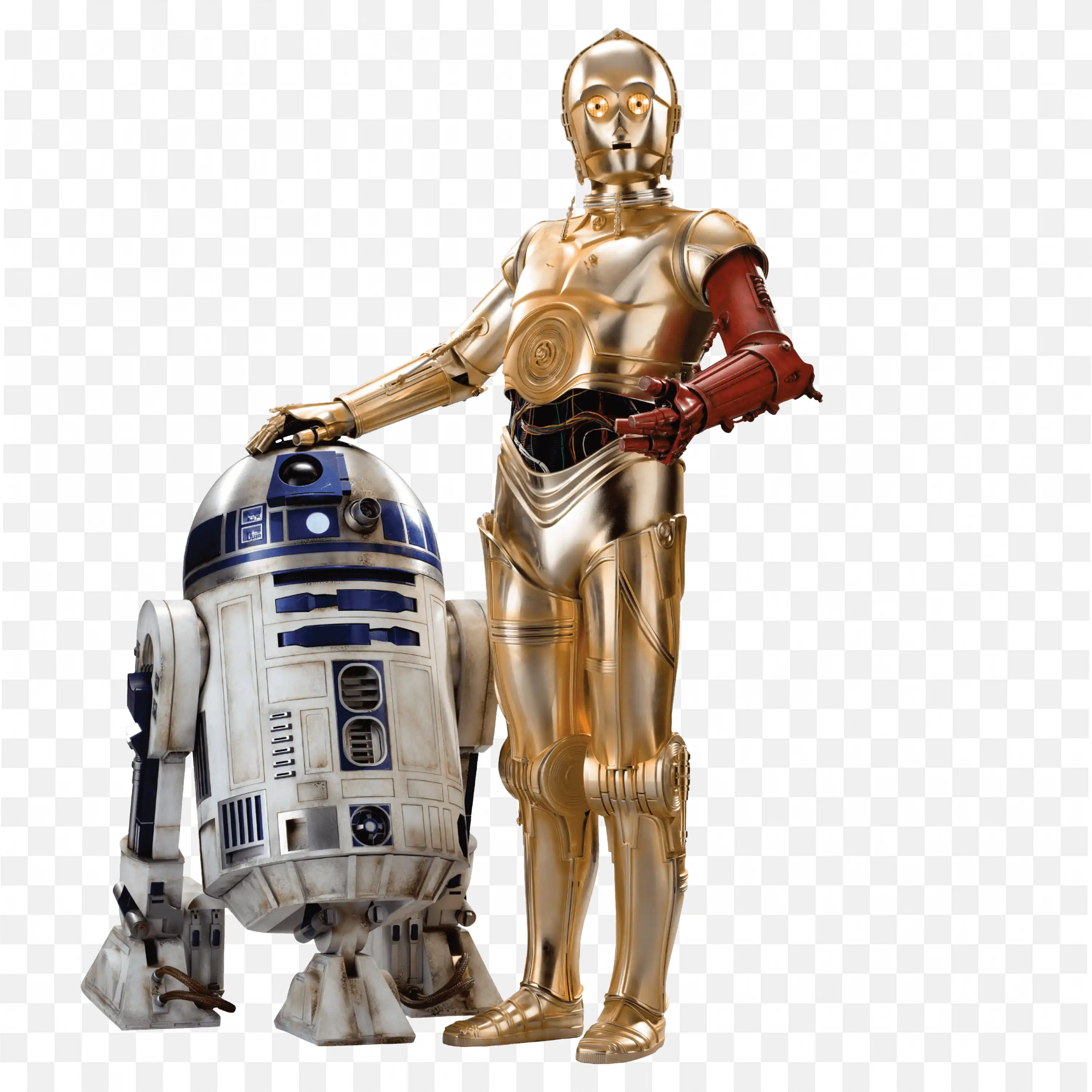 Two Robots Standing Together from Star Wars Series Free Png