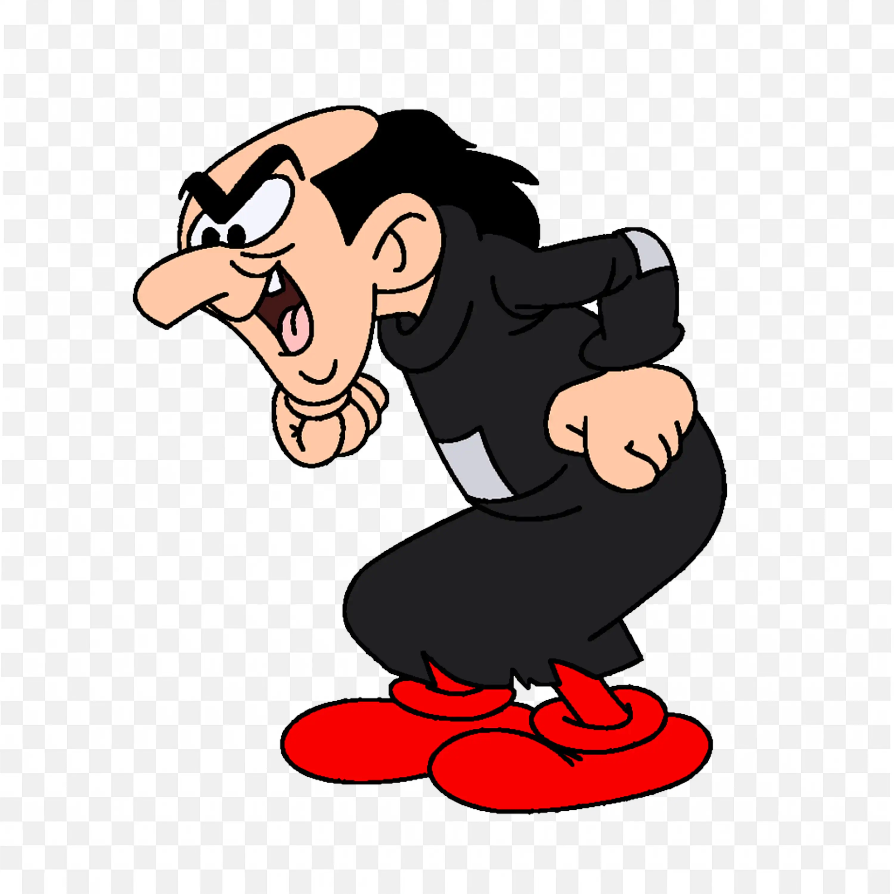 The Villain Character Gargamel with an Excited Reaction