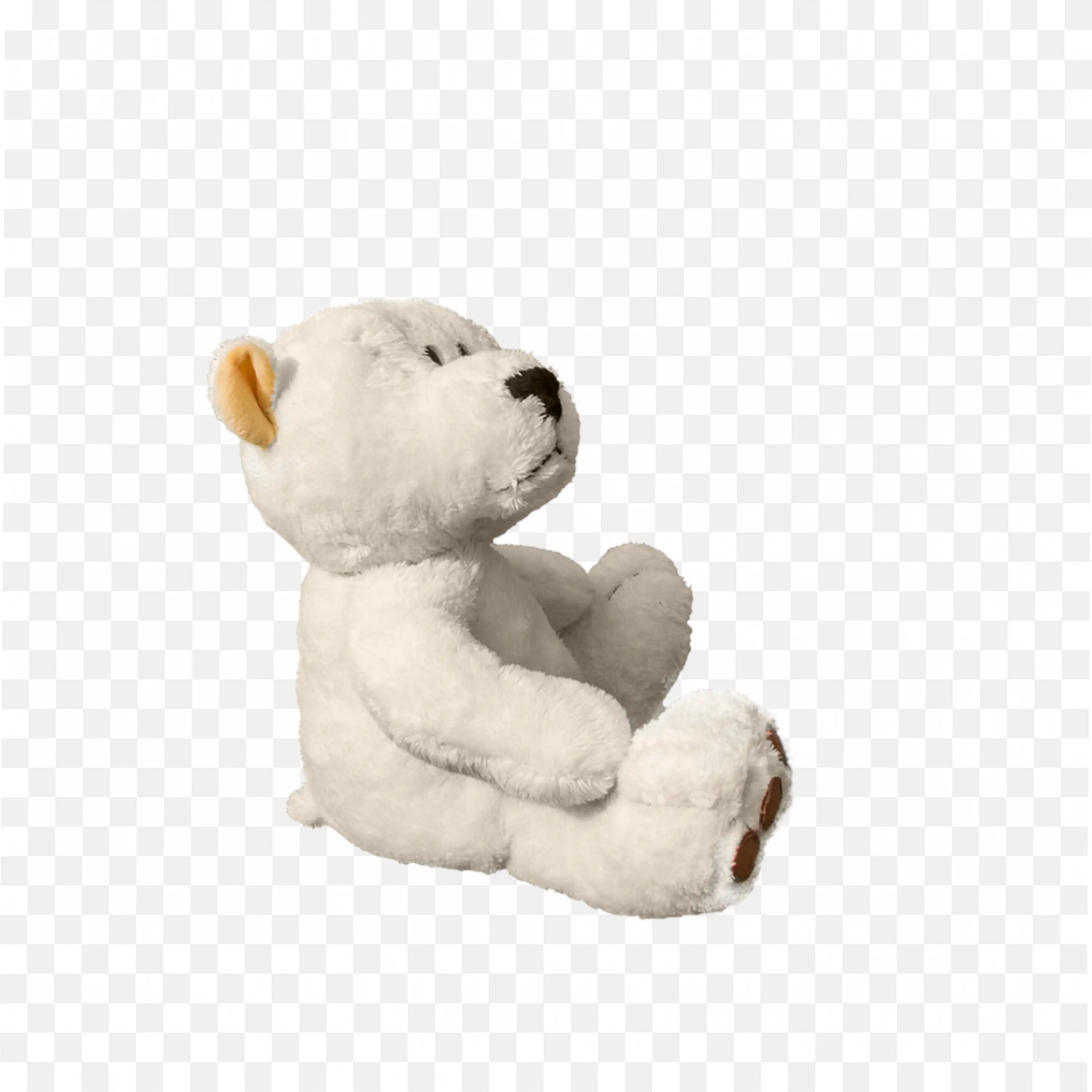 White Teddy Bear Sitting Side View Free Png Images