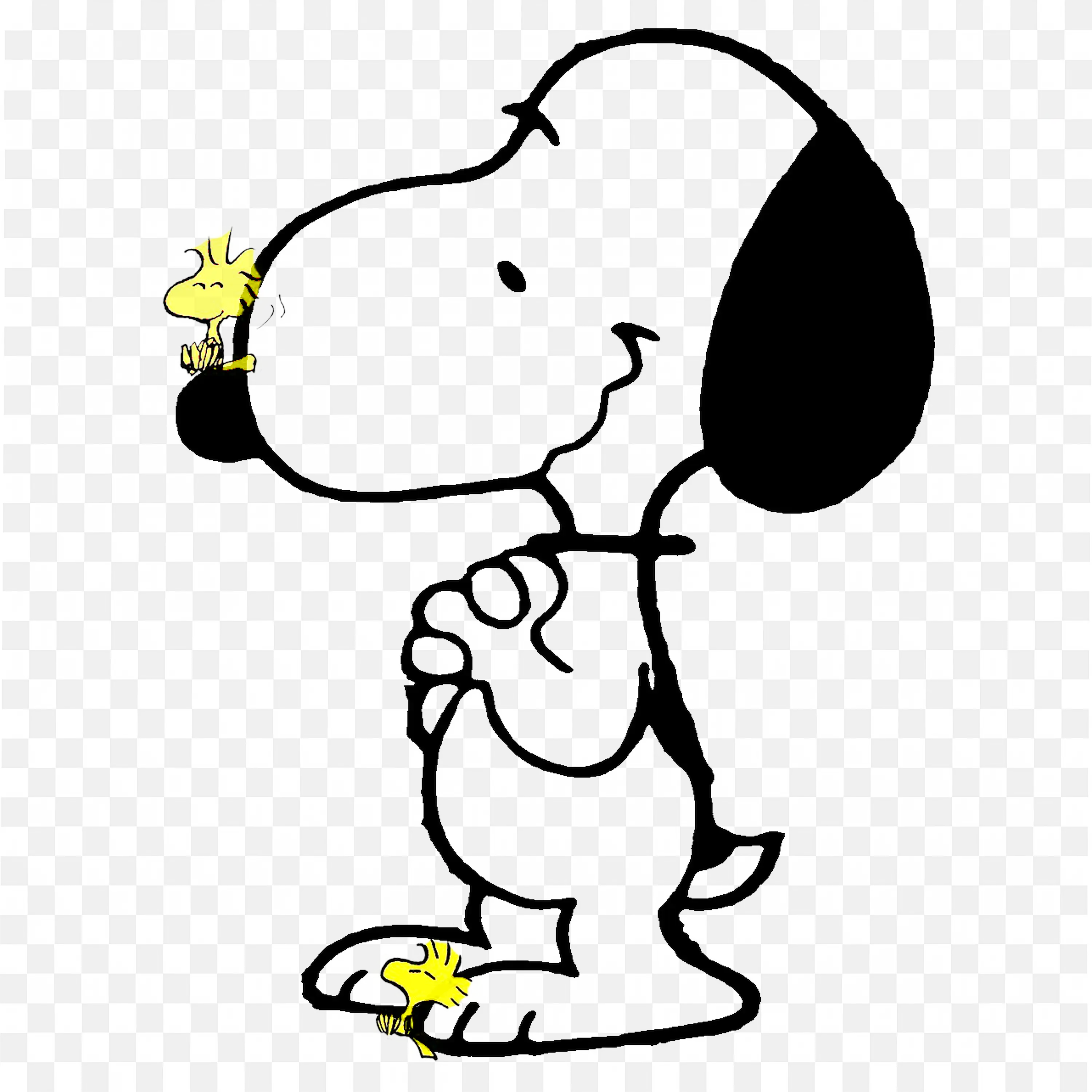 Woodstock Peanuts Bird Flying and Smiling Character Art Png