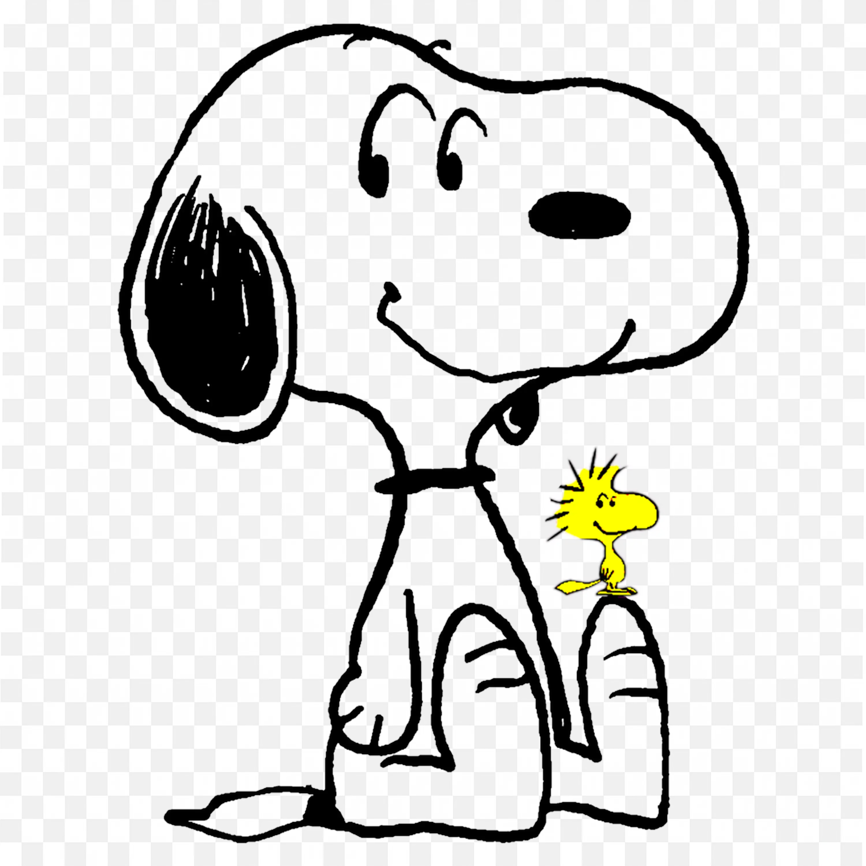Woodstock Sitting on Snoopy Lap Png Free Download for Mobile