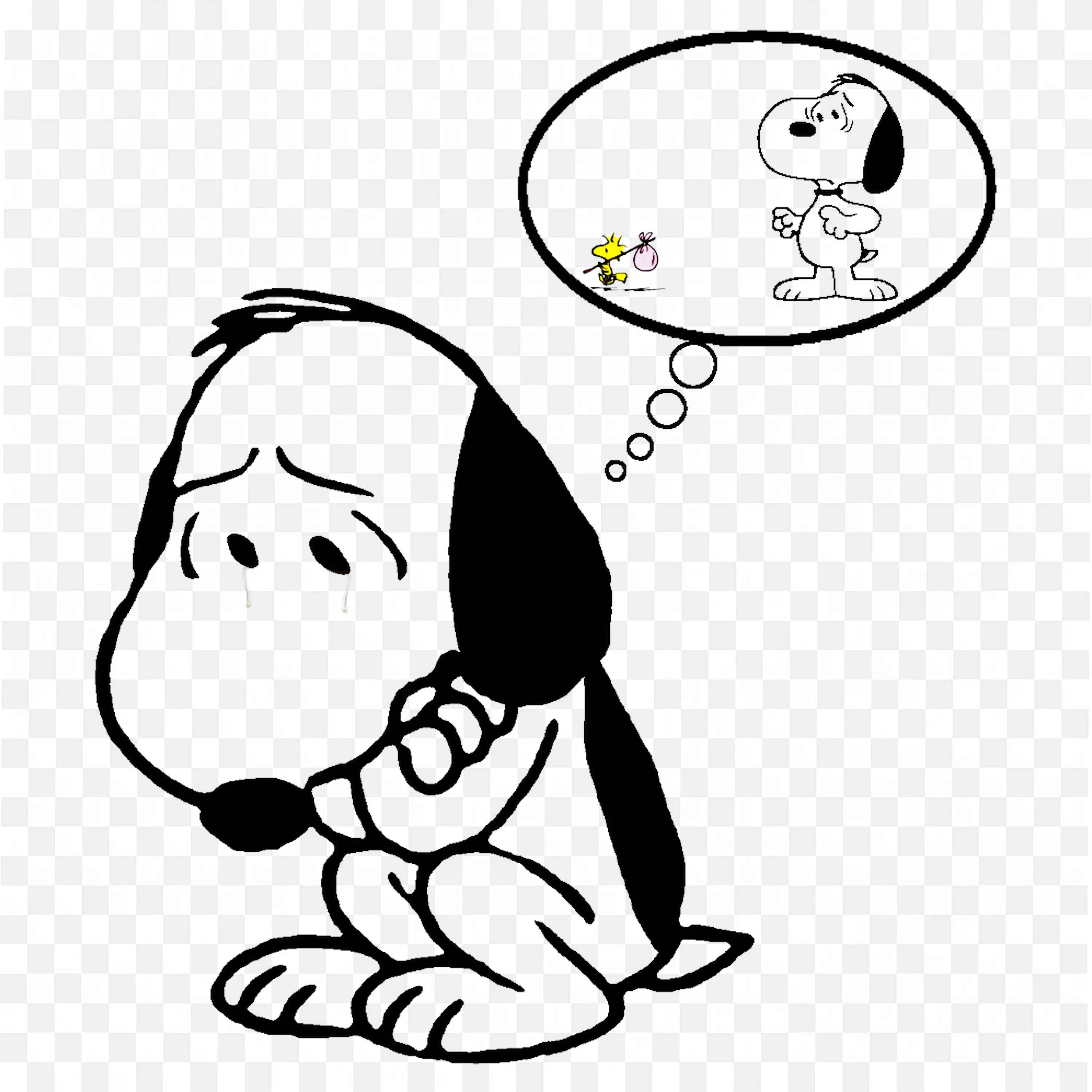 Woodstock Walking with Cindle Cartoon Character Free Png