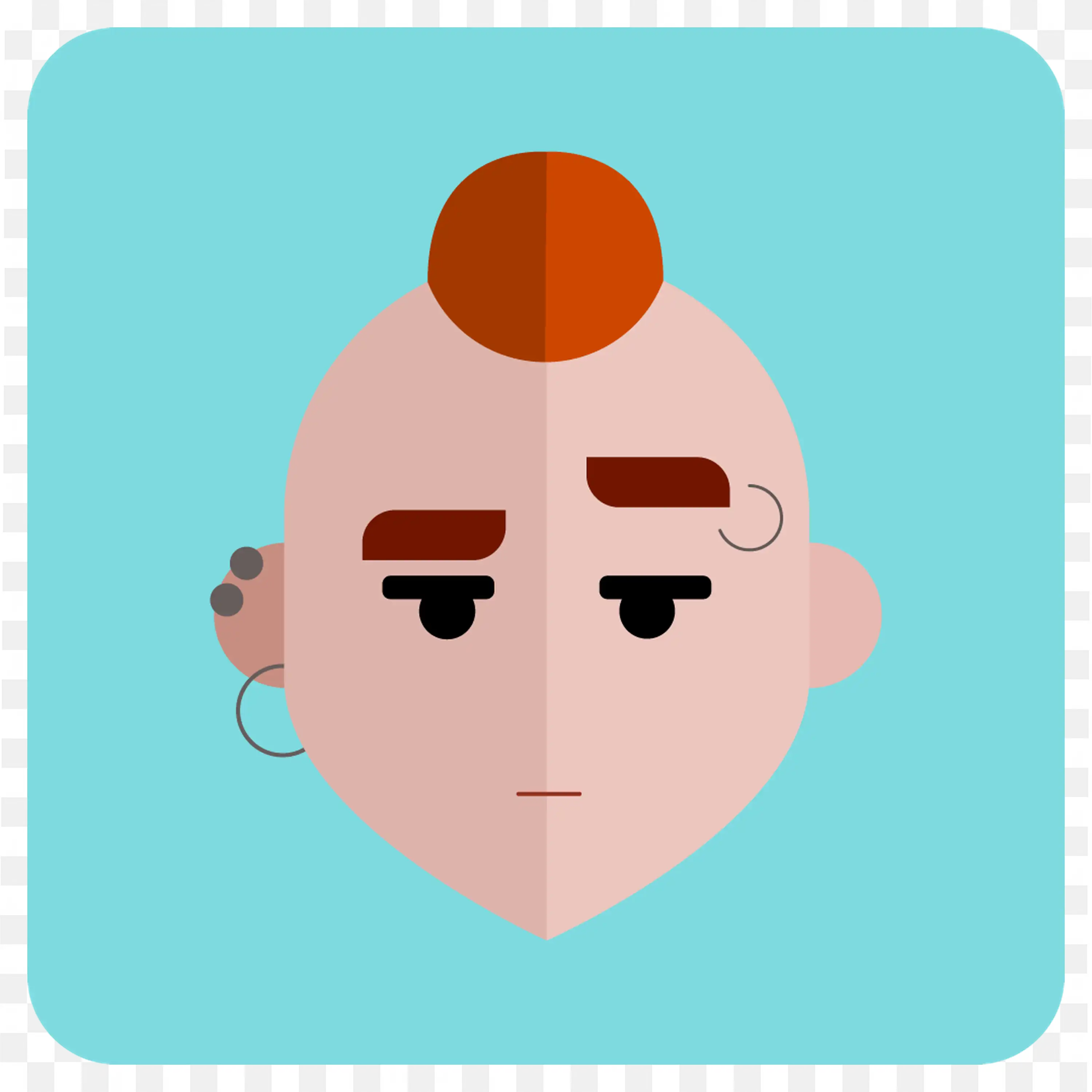 Young Boy Avatar with Smirk Smile Png Illustration