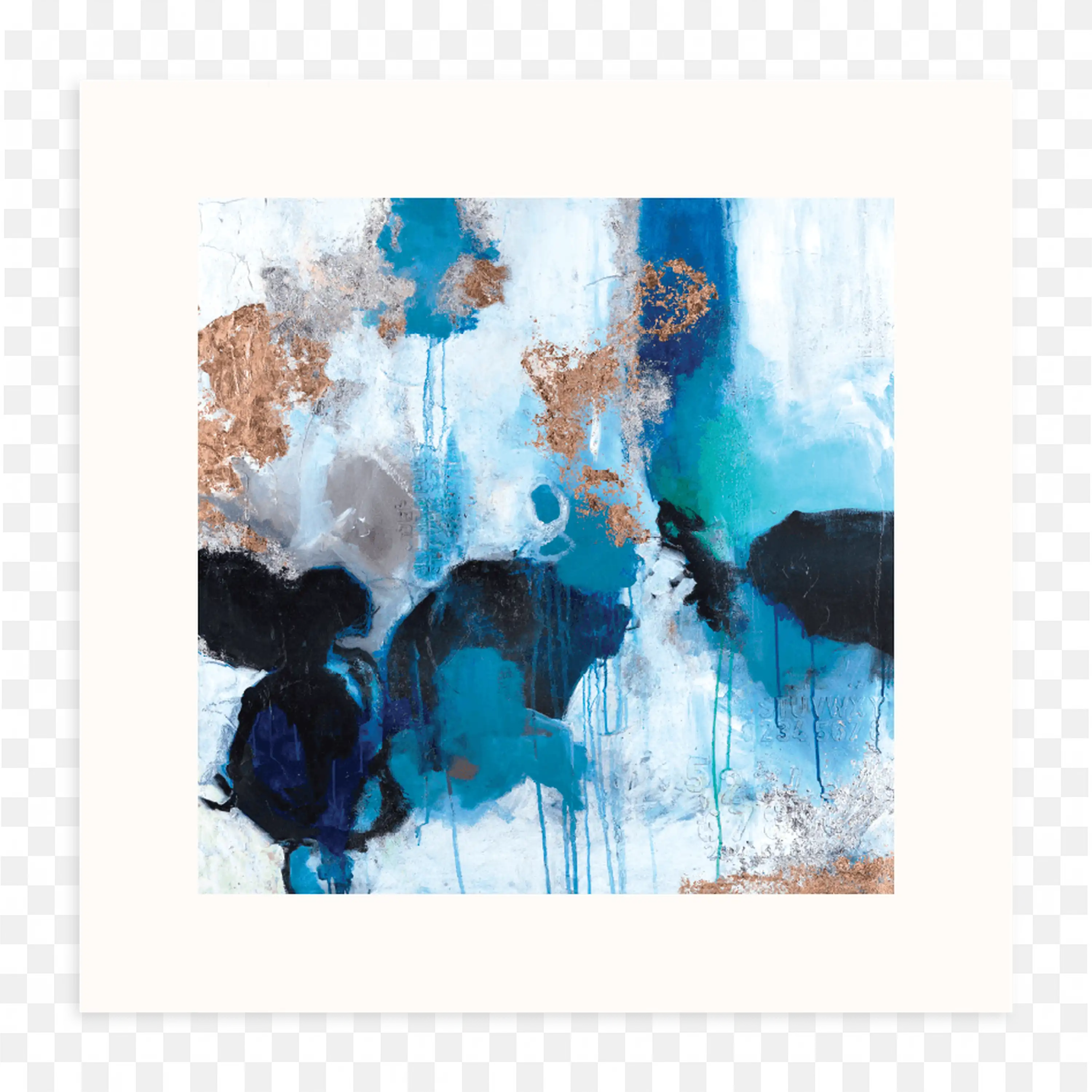 Amazing Blue and Brown Watercolour Paint Art Free PNG Image