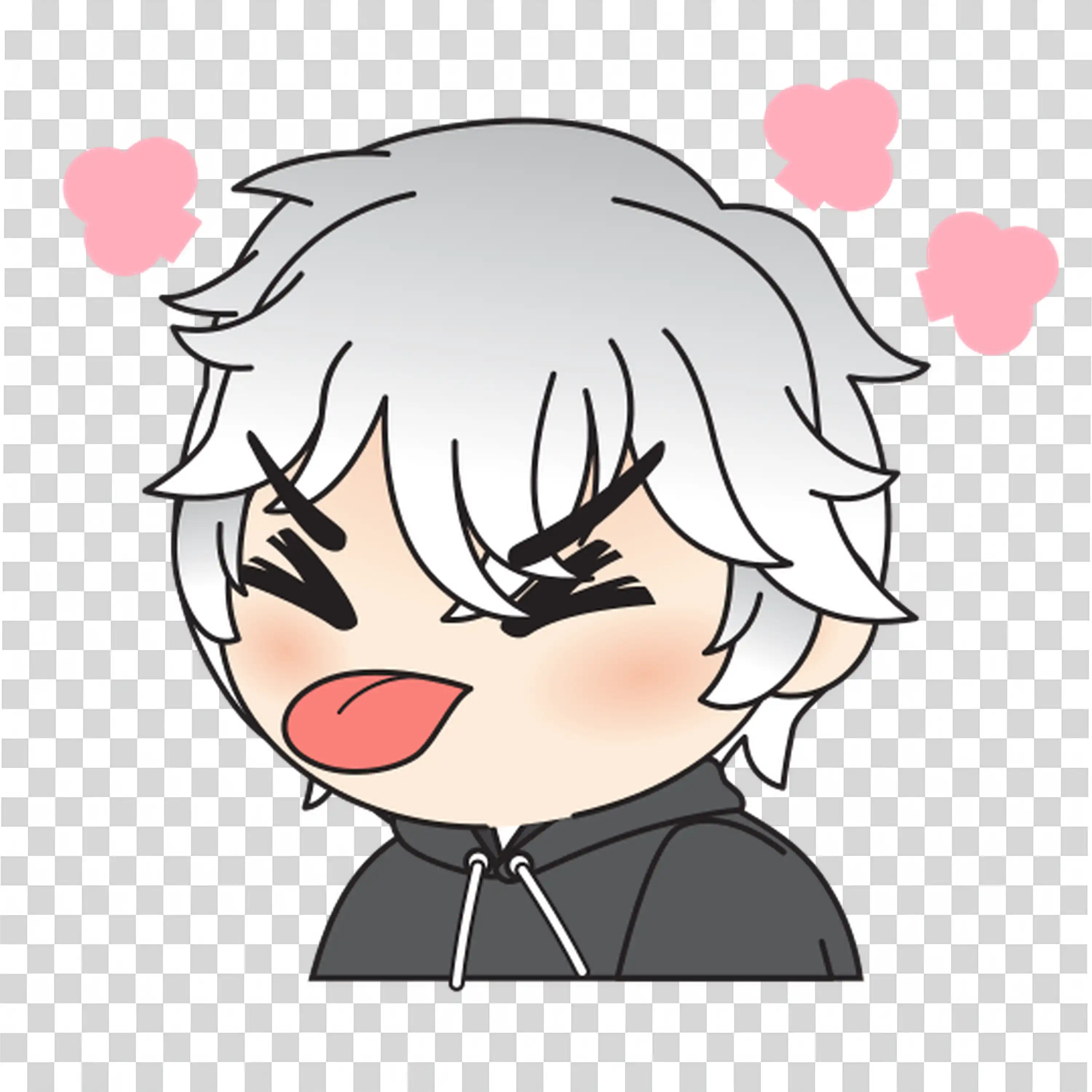 Angry anime boy yelling with furrowed brow Free PNG