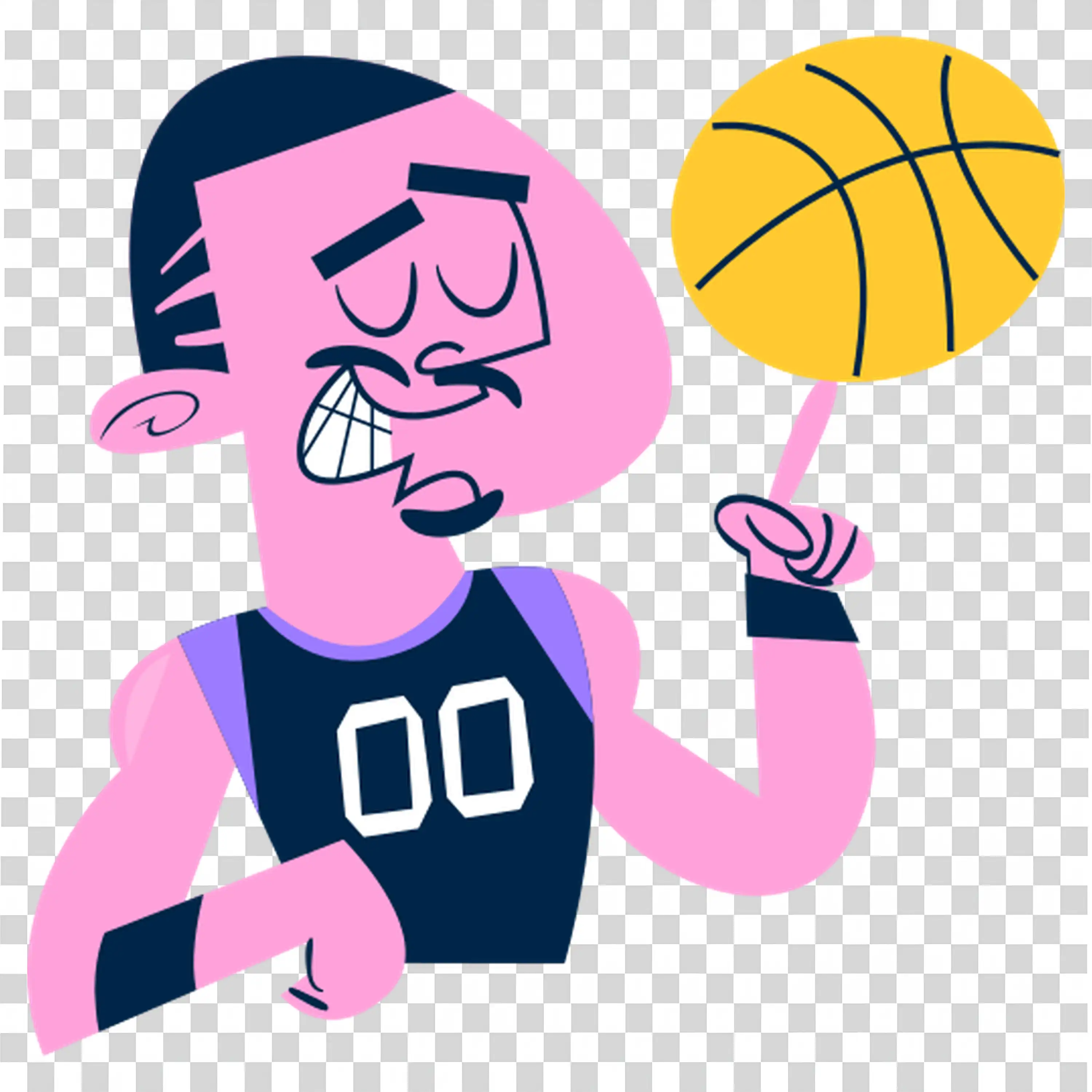 Angry Basketball Player Throwing Ball Downward free PNG