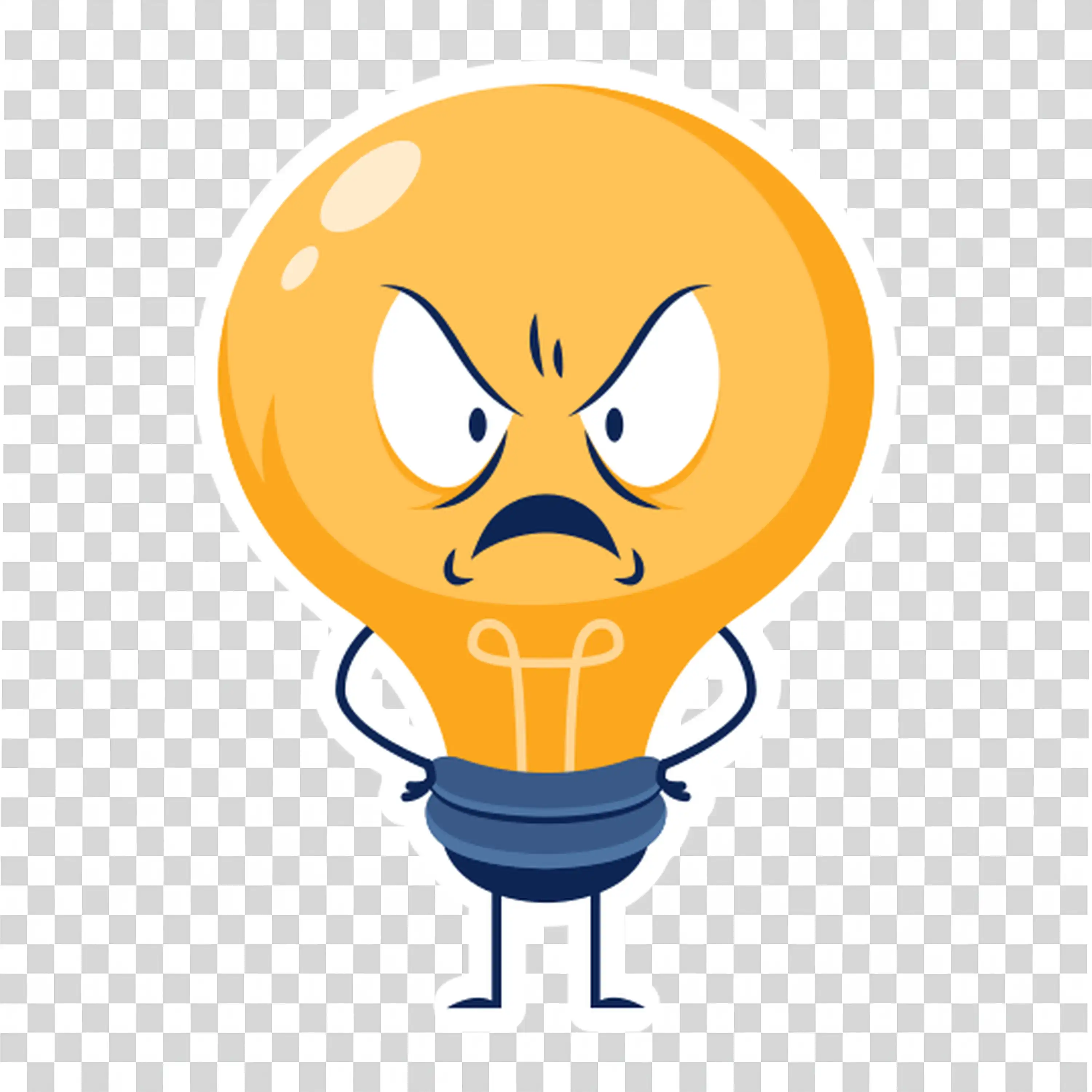Angry emoji character with frustrated expression free PNG