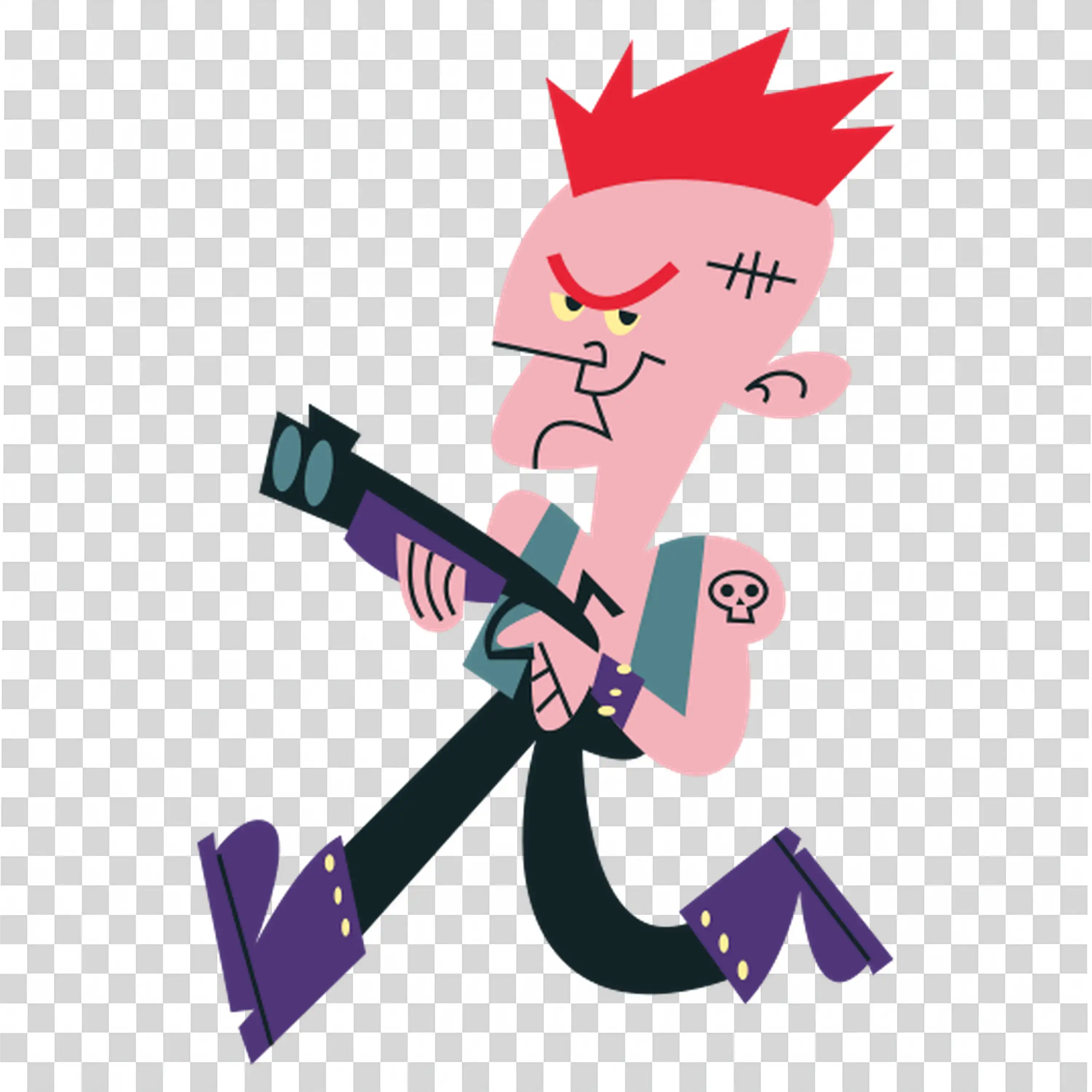 Angry Man Running Fast Holding Sharp Sword in Hand