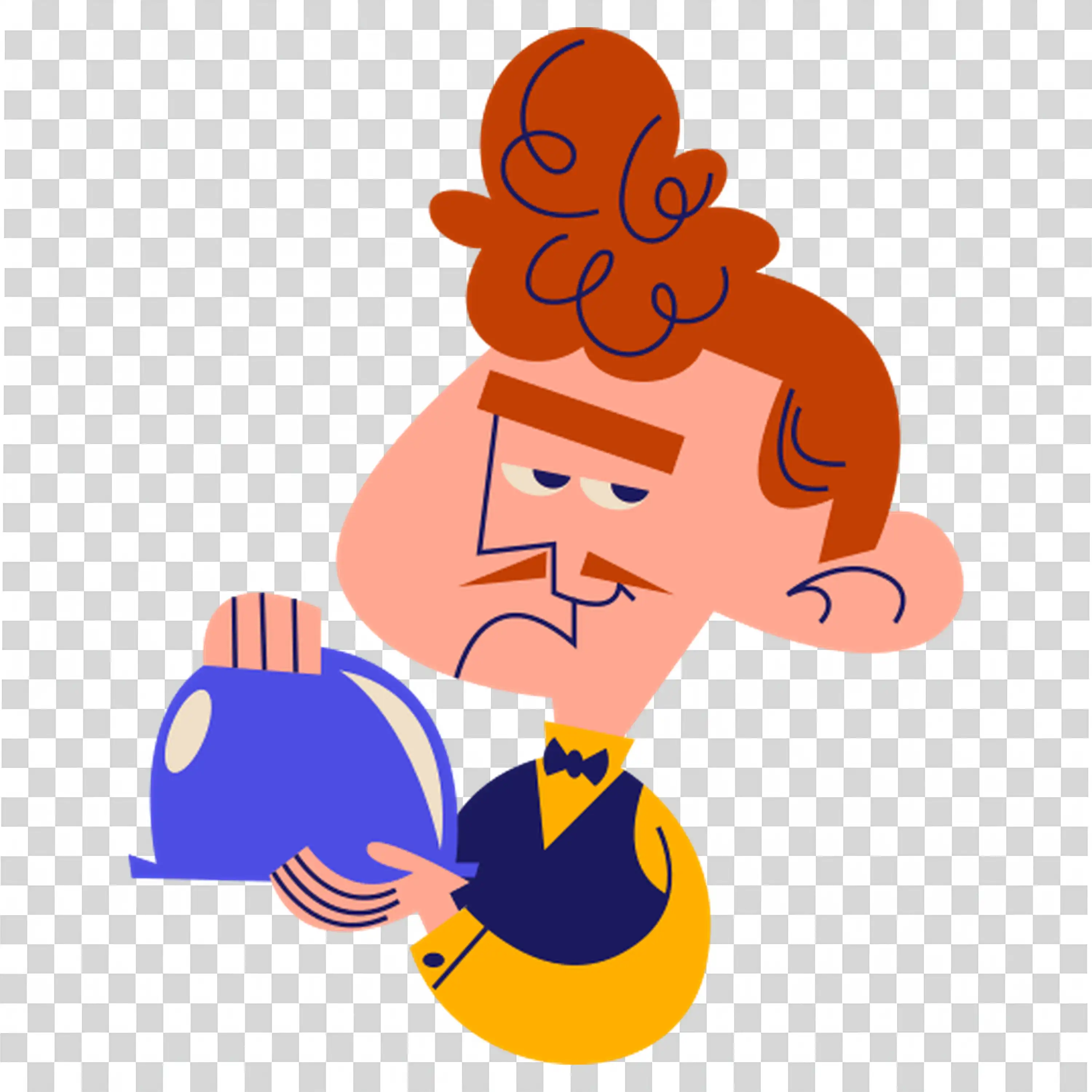 Angry Red Haired Man Shouting Loudly with Paper in Hand