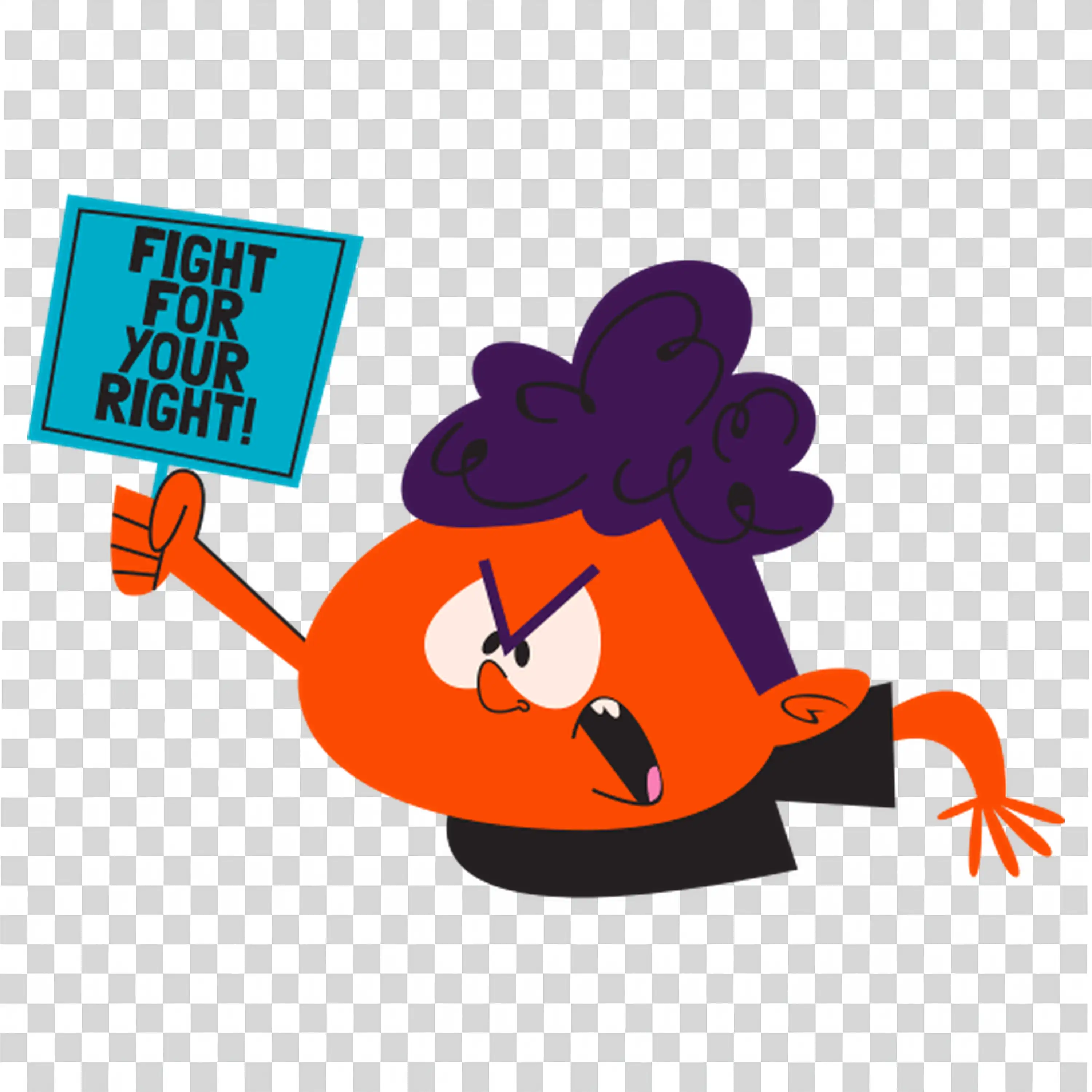 Animated Character Holding Banner Representing Announcement